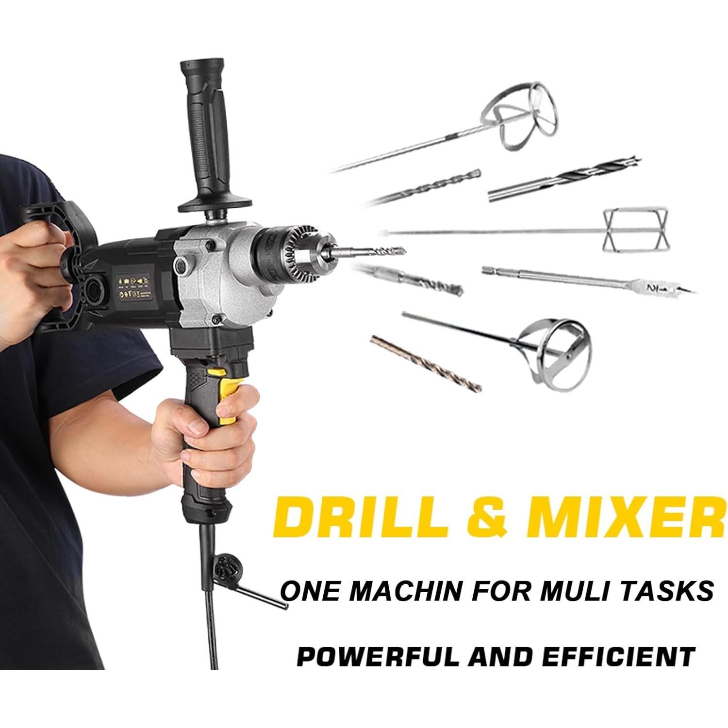 Mezclador de Taladro ROLAYSEE TOOLS 10A 1200W 5/8" Velocidad Variable