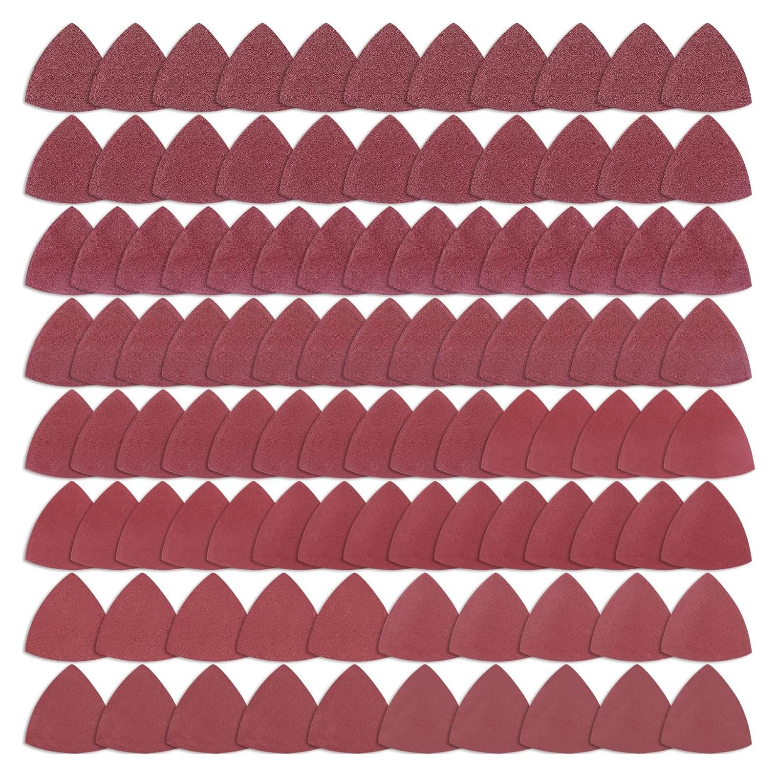 AUSTOR Almohadillas de Lijado Triangulares 100 Piezas 80mm