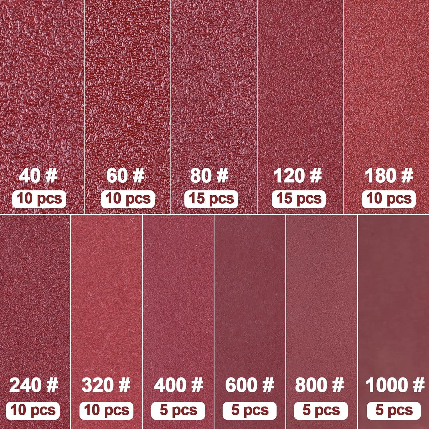 AUSTOR Almohadillas de Lijado Triangulares 100 Piezas 80mm