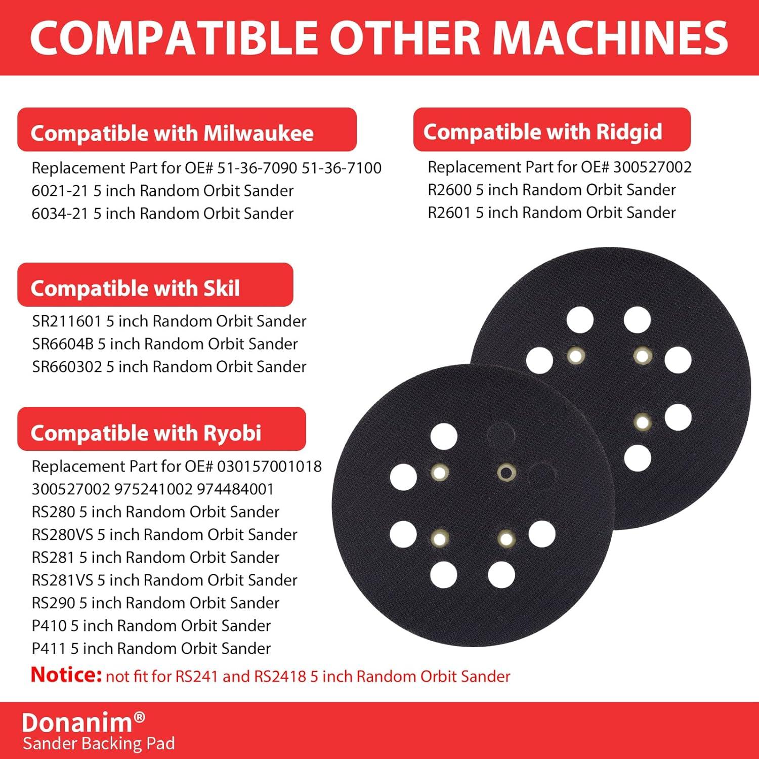 Paquete de 2 almohadillas de lijado Craftsman 5" 8 agujeros