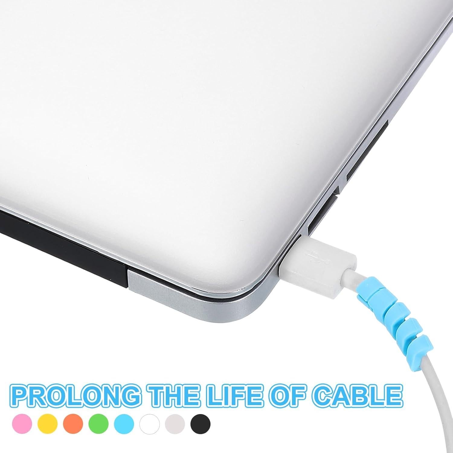 Protector de Cable Espiral uxcell 24 Piezas Negro 35x7.6mm