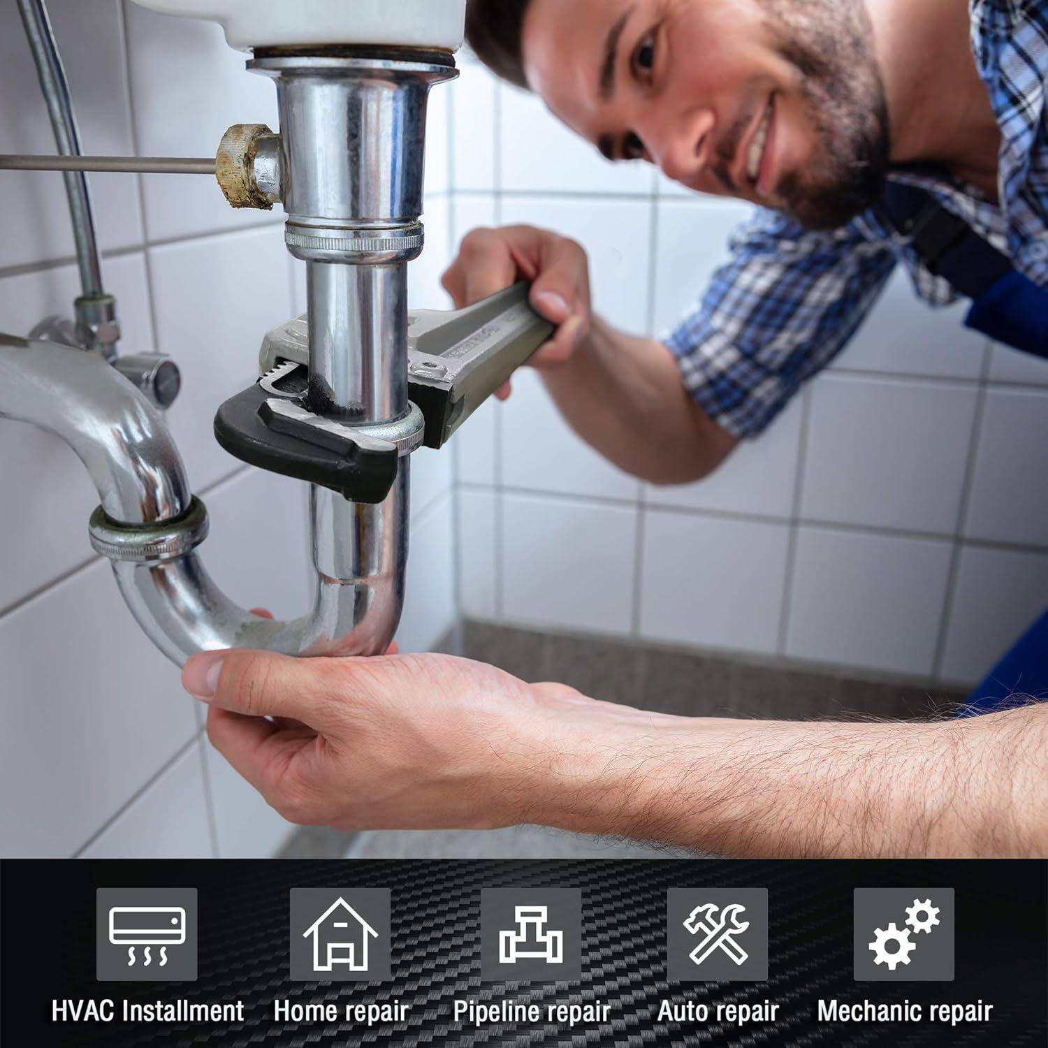 Juego de Llaves de Tubo DURATECH 3 Piezas Aluminio 25.4-45.7 cm