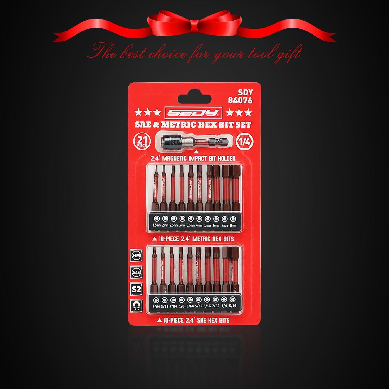 Juego de 21 Piezas de Brocas Hexagonales SEDY 1.5mm a 8mm