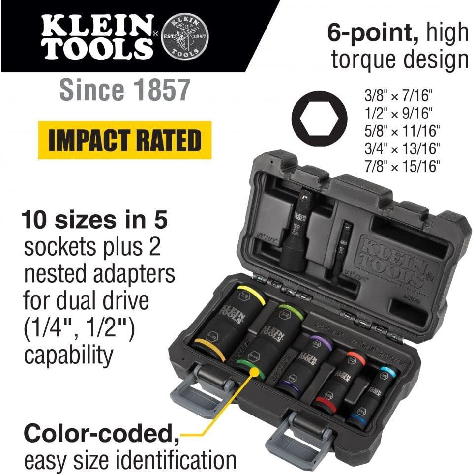 Juego de Enchufes de Impacto Klein Tools 66070, 7 Piezas