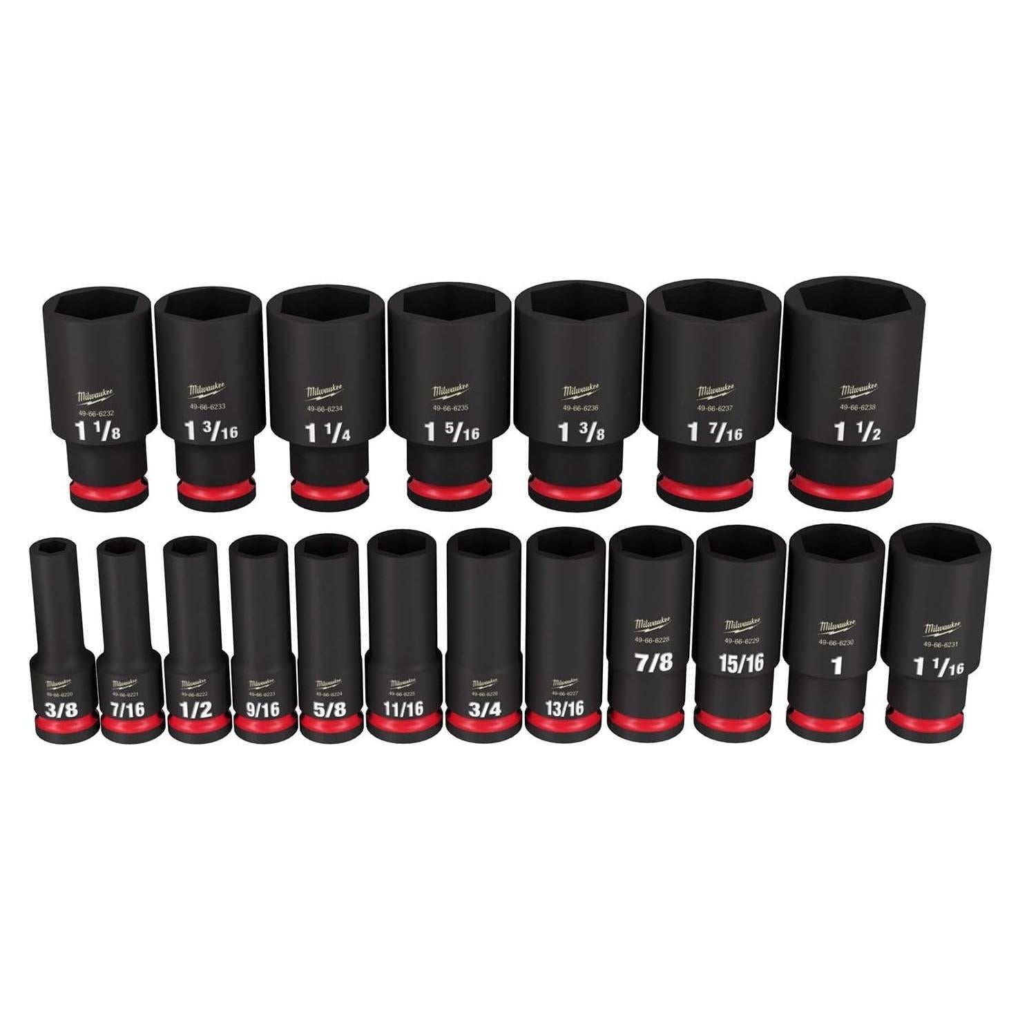 Juego de Enchufes de Impacto Milwaukee ShockWave 19 Piezas 1/2"