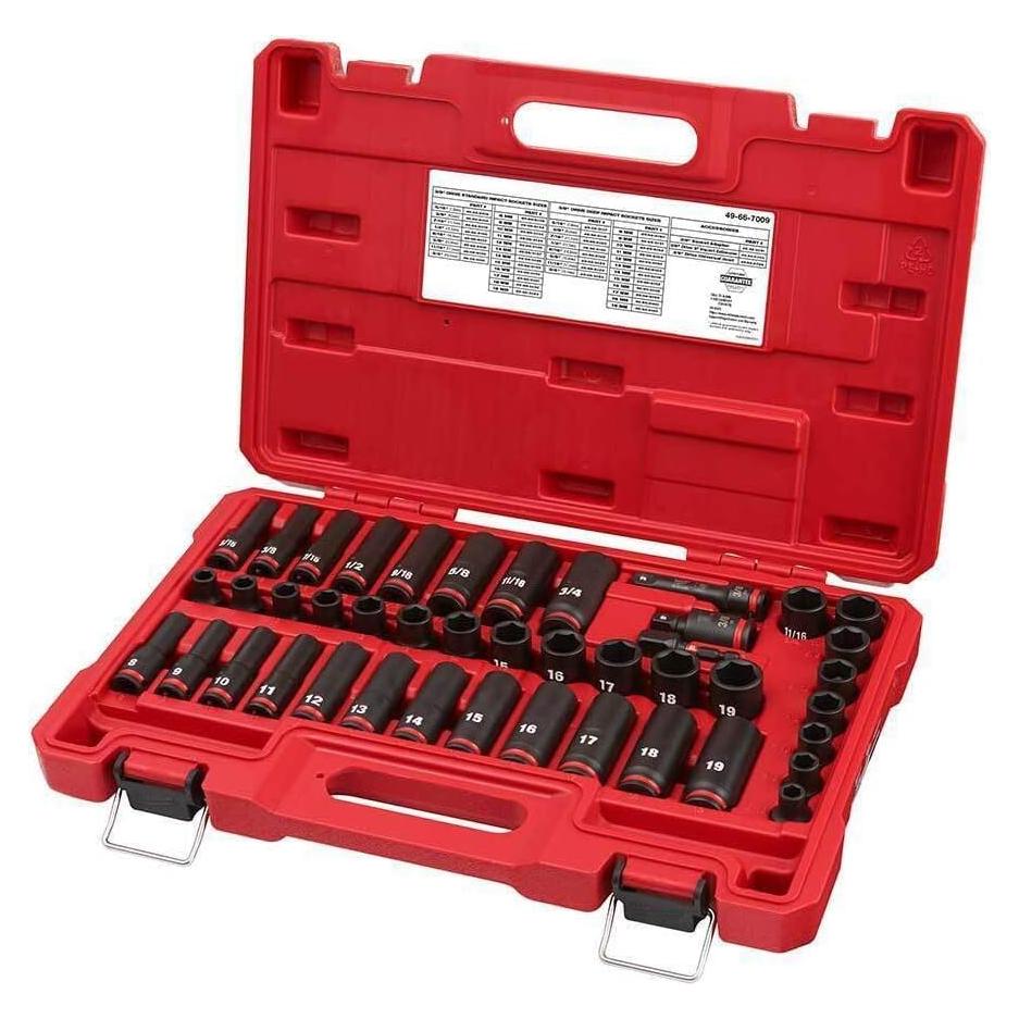 Juego de 43 Piezas de Sockets Milwaukee 49-66-7009 3/8" Impacto