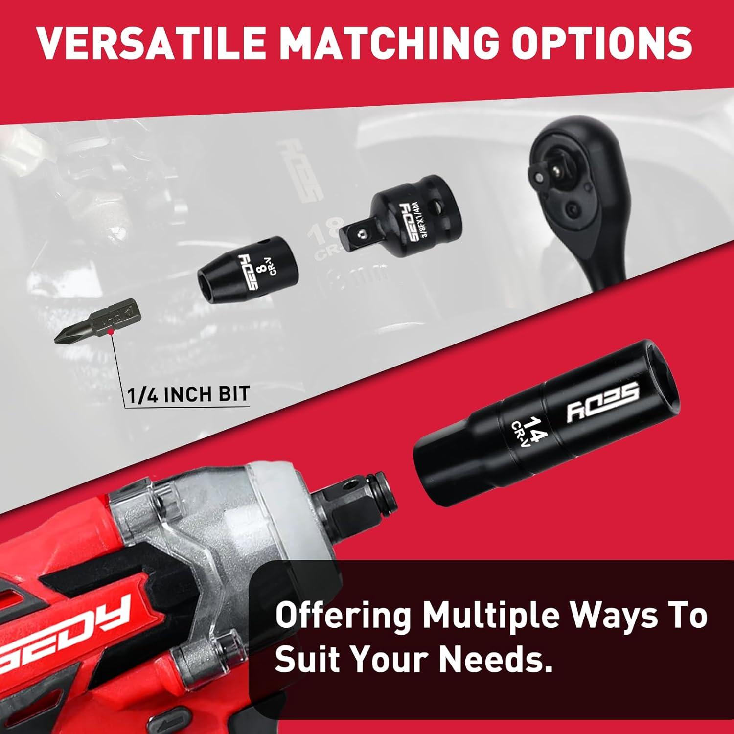 Juego de 96 Piezas Llave de Impacto 3/8" SEDY Cr-V SAE y Métrico