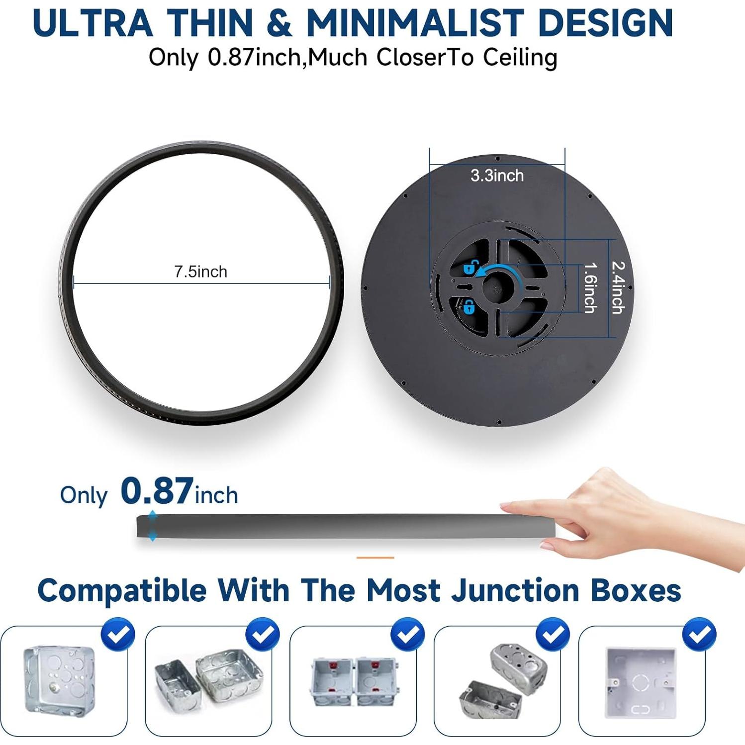 Lámpara de Techo LED 15W Ultra Delgado 7.5" 5 Colores WKONCLDY