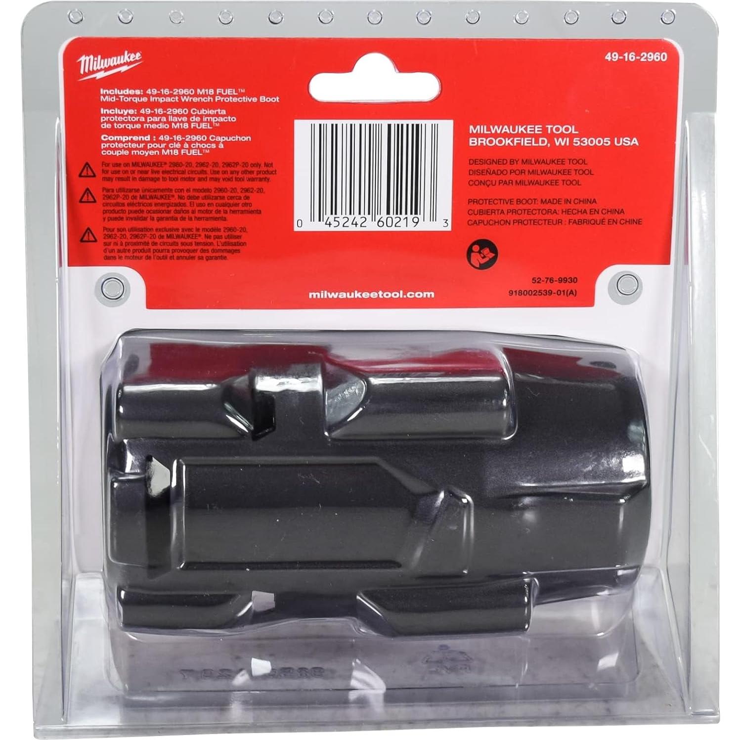 Llave de Impacto Milwaukee M18 Fuel 49-16-2960 con Protector de Goma