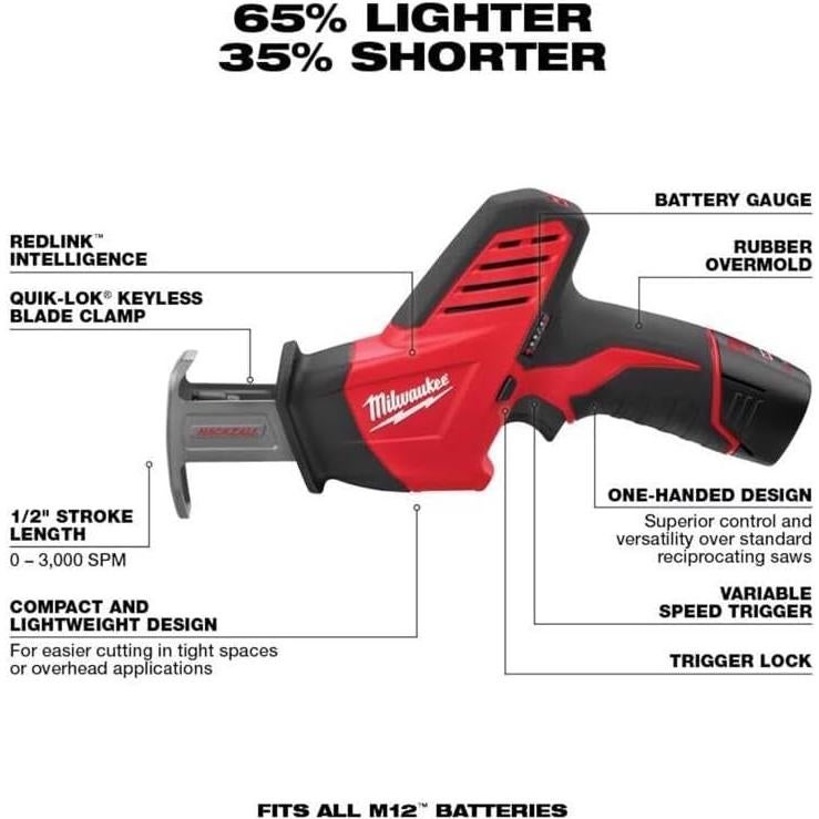 Sierra Recíproca Inalámbrica Milwaukee M12 12V 1.19kg