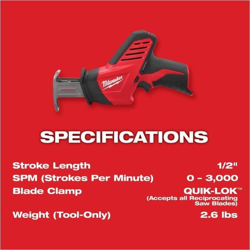 Sierra Recíproca Inalámbrica Milwaukee M12 12V 1.19kg