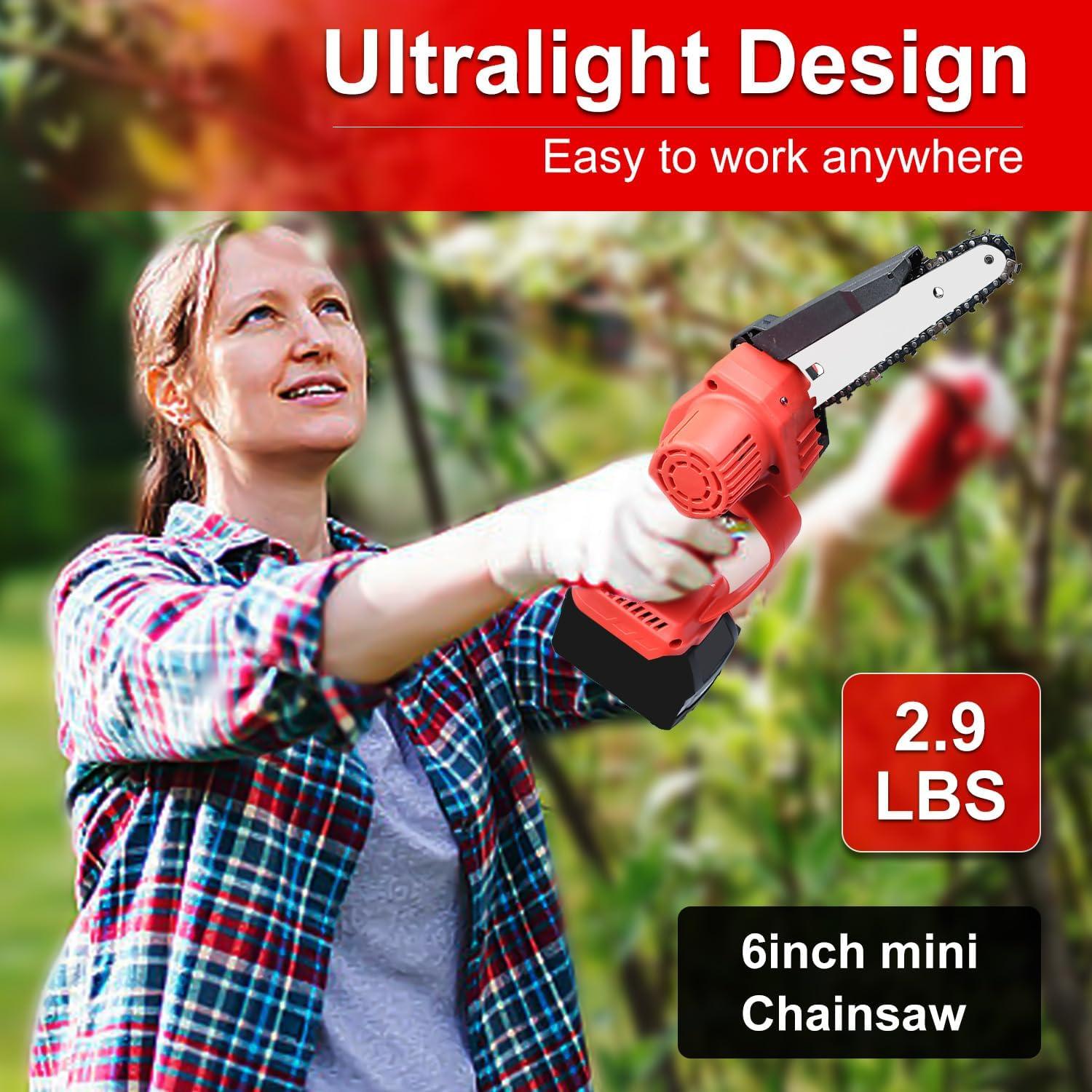 Mini Motosierra Eléctrica Inalámbrica Edtran 18V 6" con Cadena