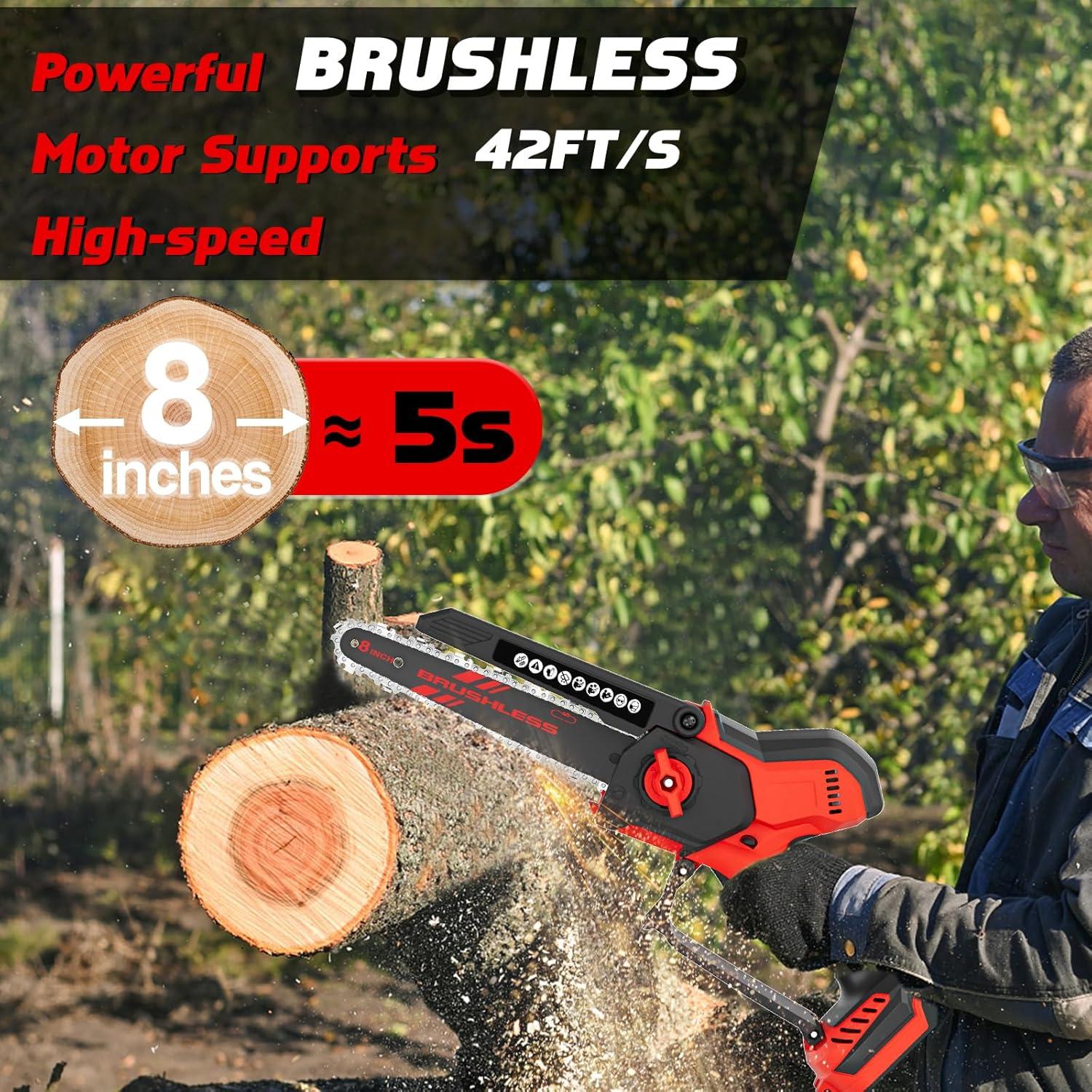 Mini Motosierra Inalámbrica TAIRDA 800W 2-en-1 8" y 6"