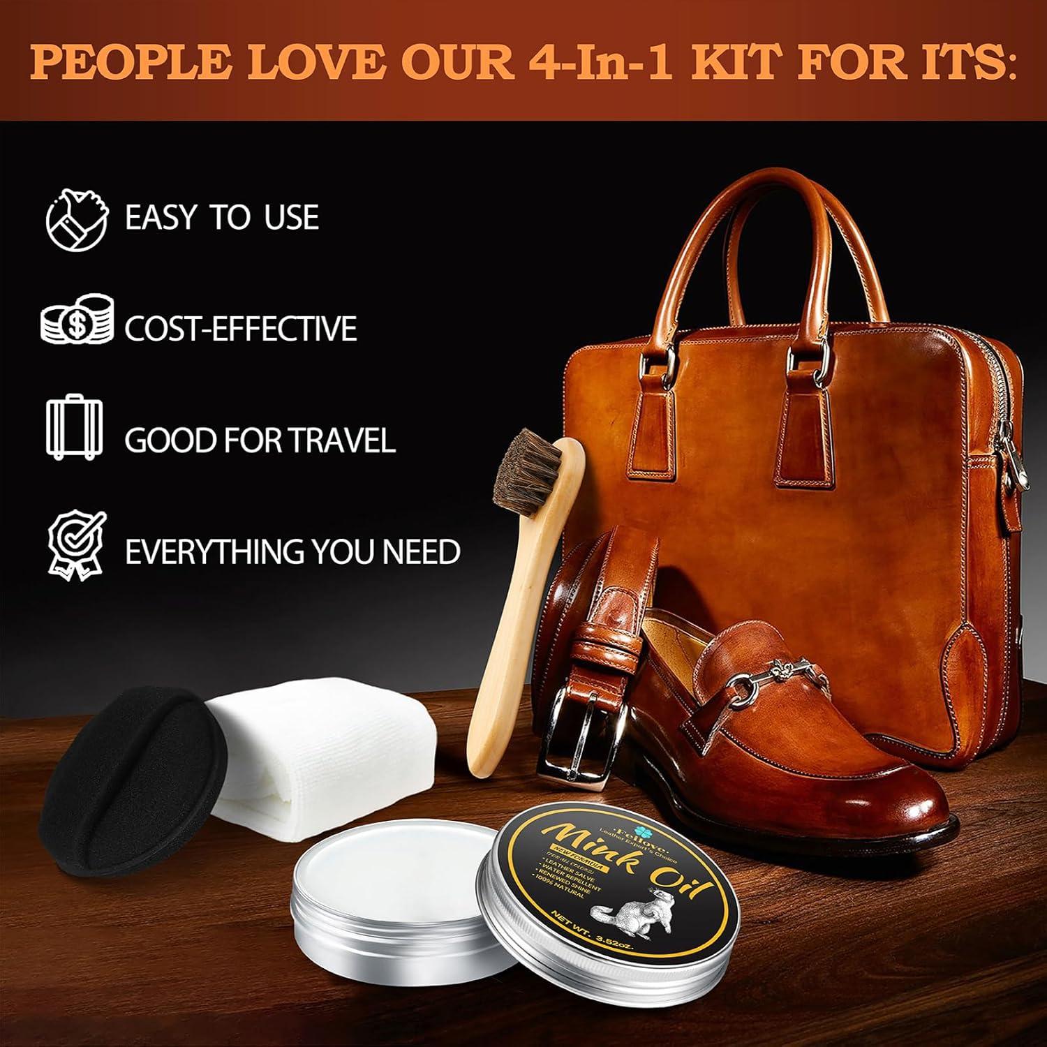 Acondicionador y Limpiador de Cuero Feilove 100g - Aceite de Visón Impermeable