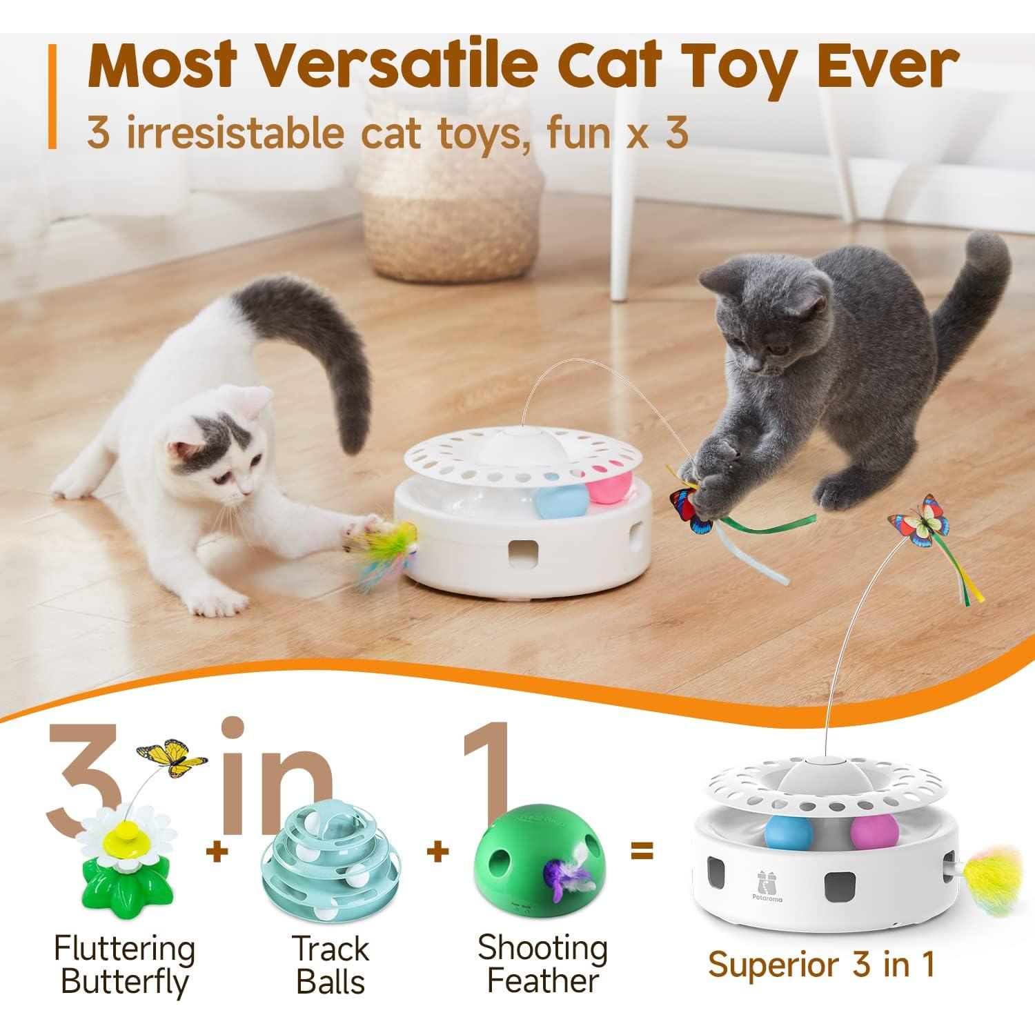 Juguete Interactivo para Gatos Potaroma 3 en 1 USB Blanco