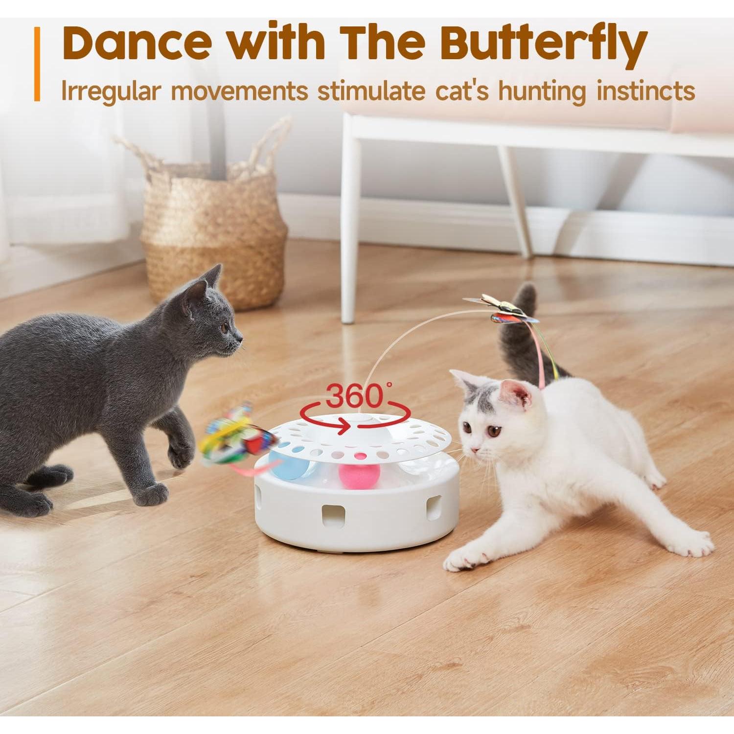 Juguete Interactivo para Gatos Potaroma 3 en 1 USB Blanco