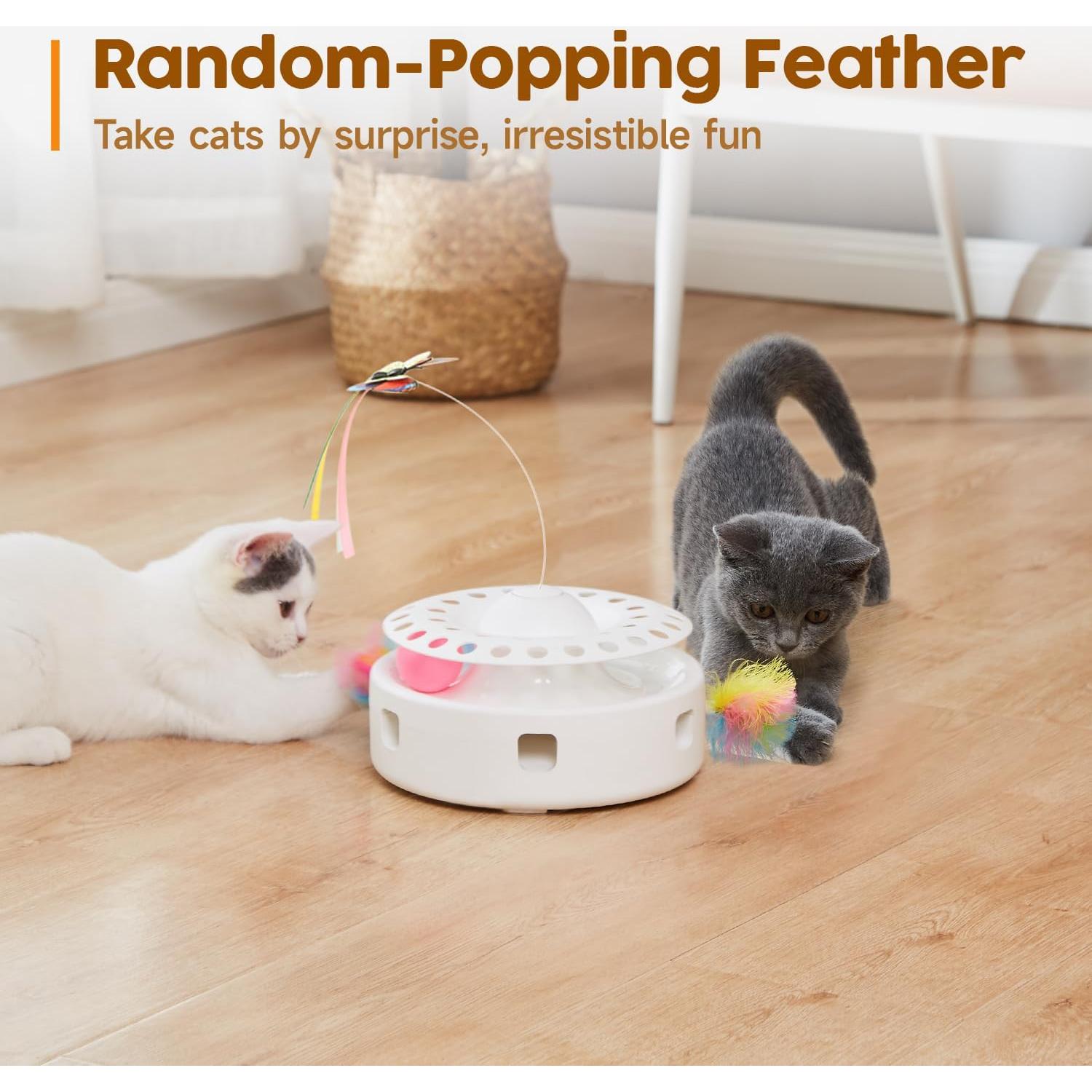 Juguete Interactivo para Gatos Potaroma 3 en 1 USB Blanco