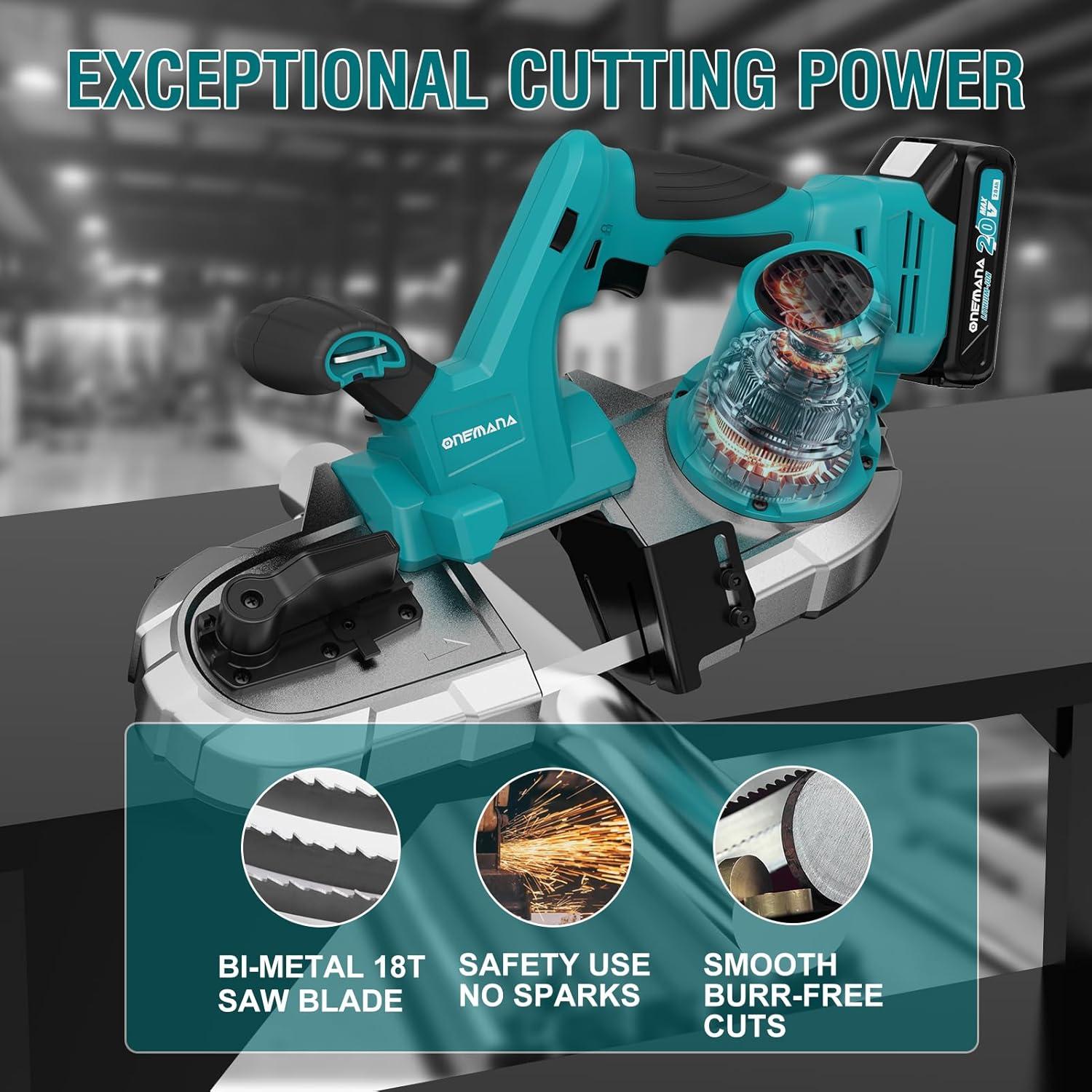 Sierra de Banda Inalámbrica ONEMANA 20V 2.5" para Metal
