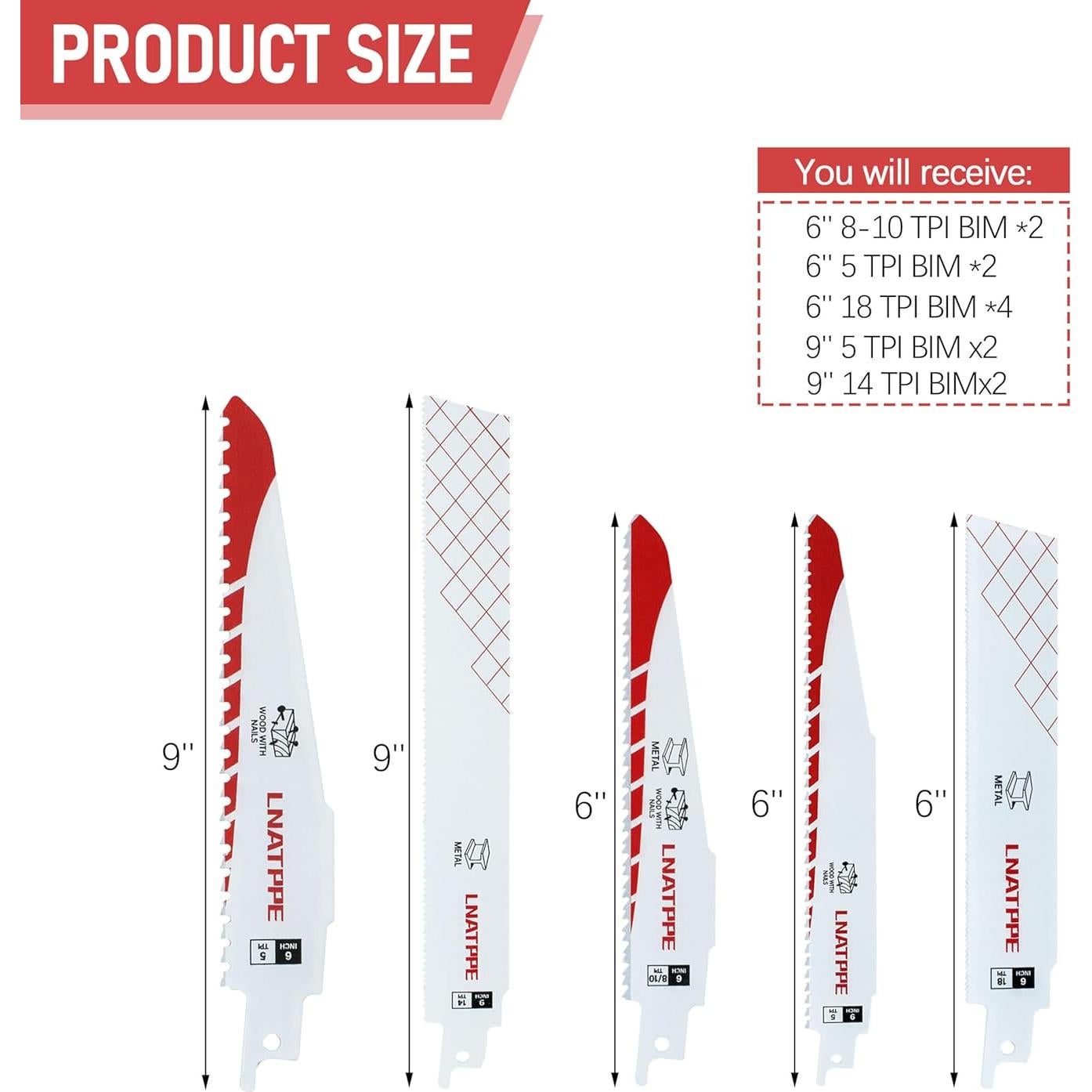 Juego de 12 Hojas de Sierra Recíproca Milwauke 49-22-1129