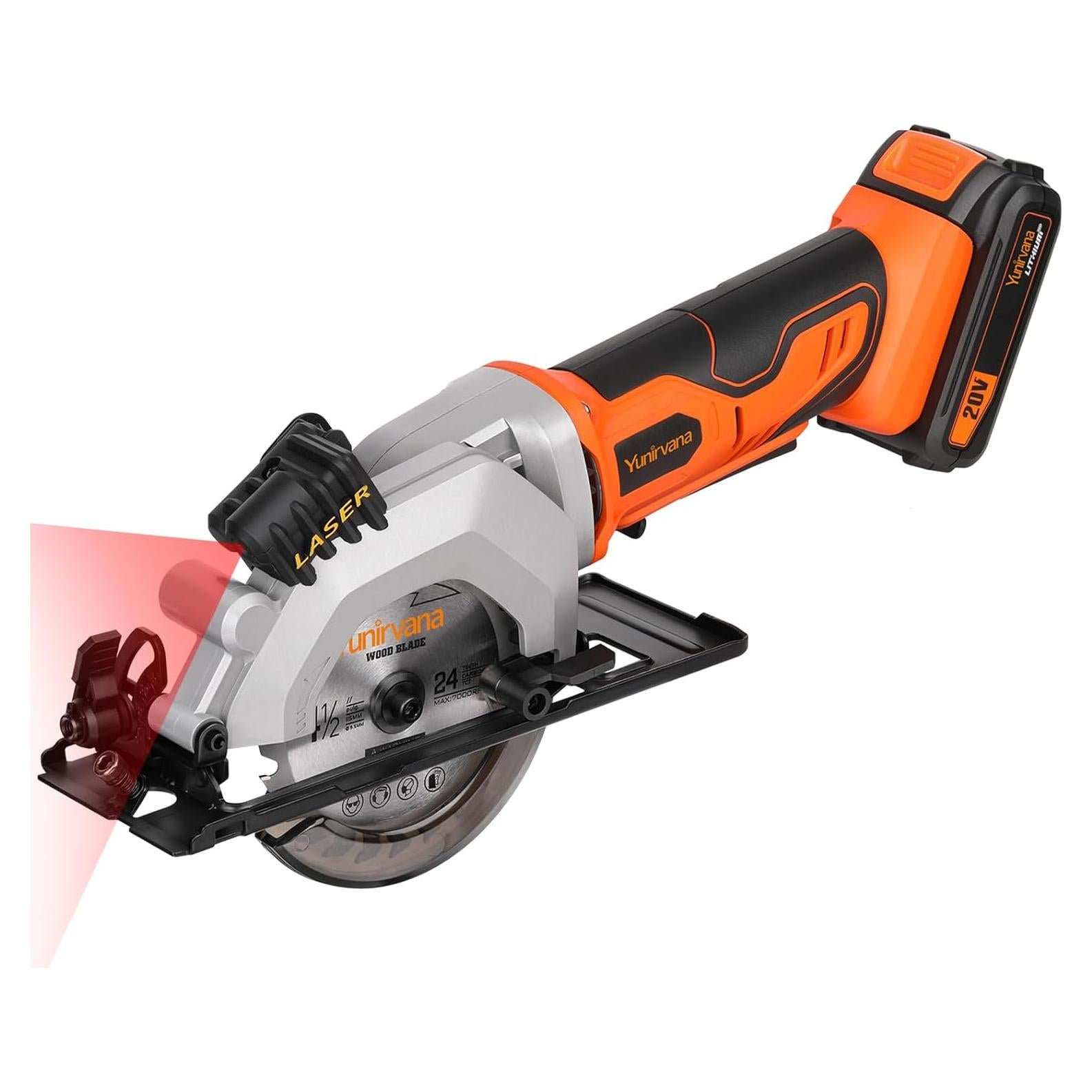 Sierra Circular Inalámbrica Yunirvana 20V 3400RPM 11.43cm