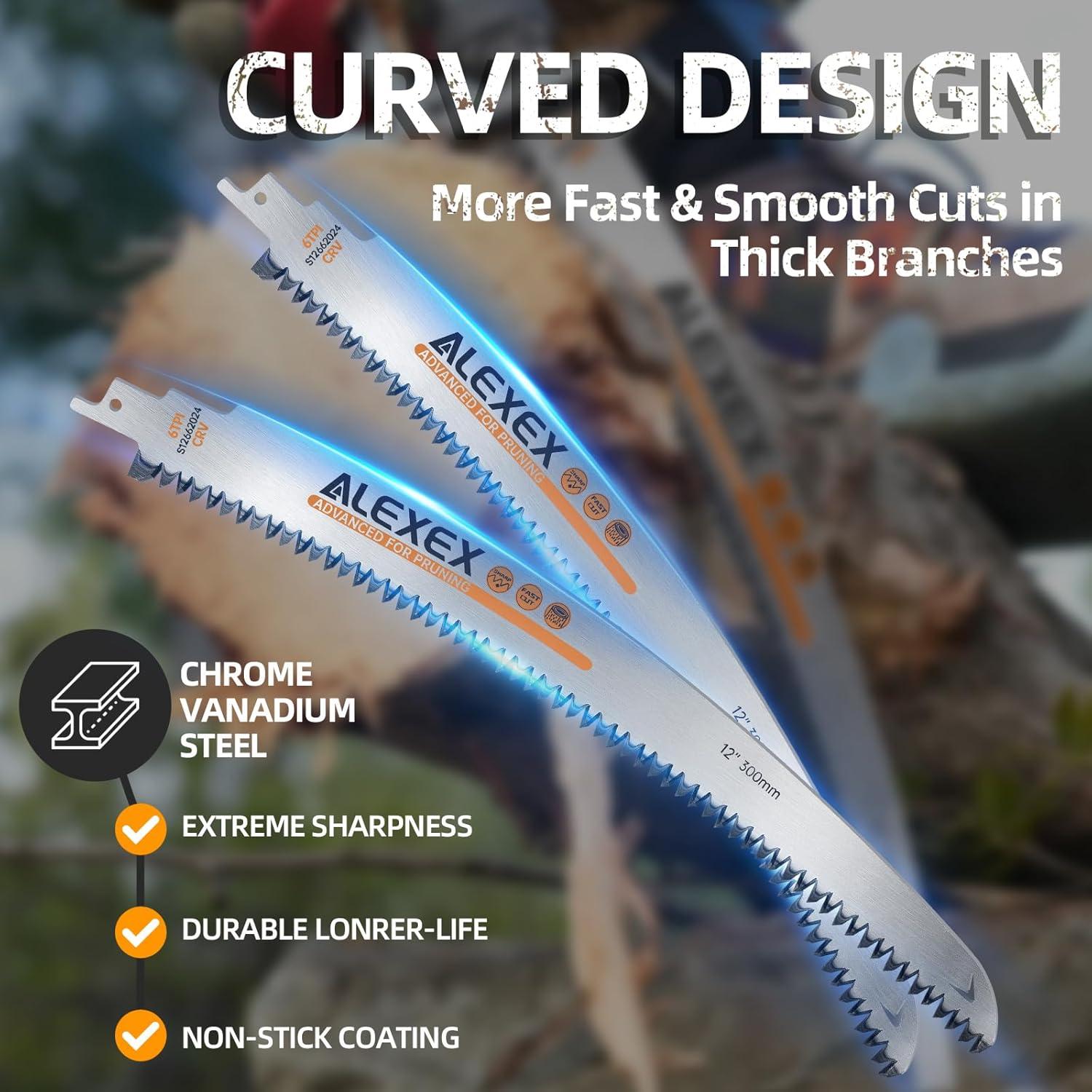 Hojas de Sierra Recíproca ALEXEX 30.48 cm 6Pcs para Madera