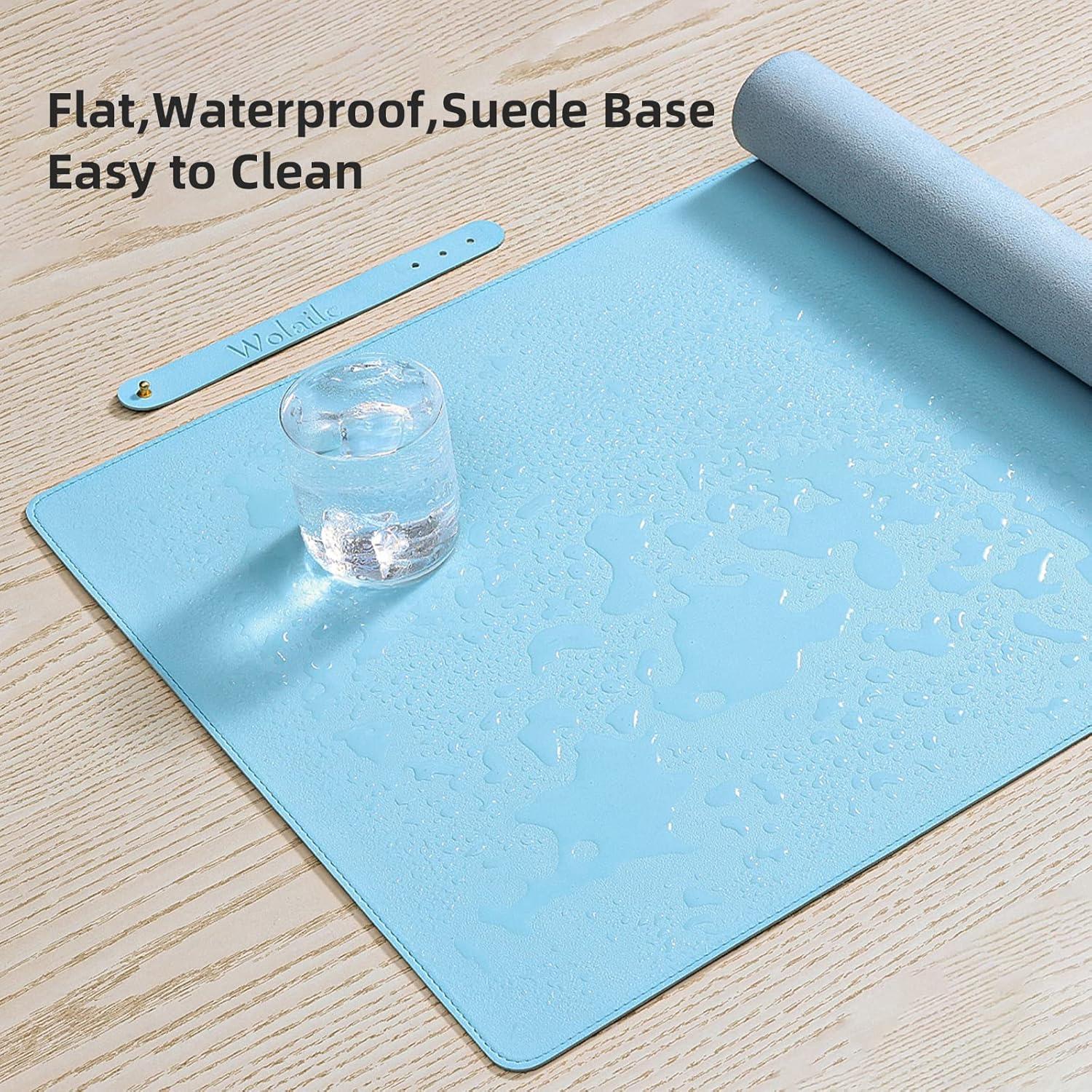 Alfombrilla de Escritorio Wolaile Azul Bebé 91.4x43.2 cm Antideslizante