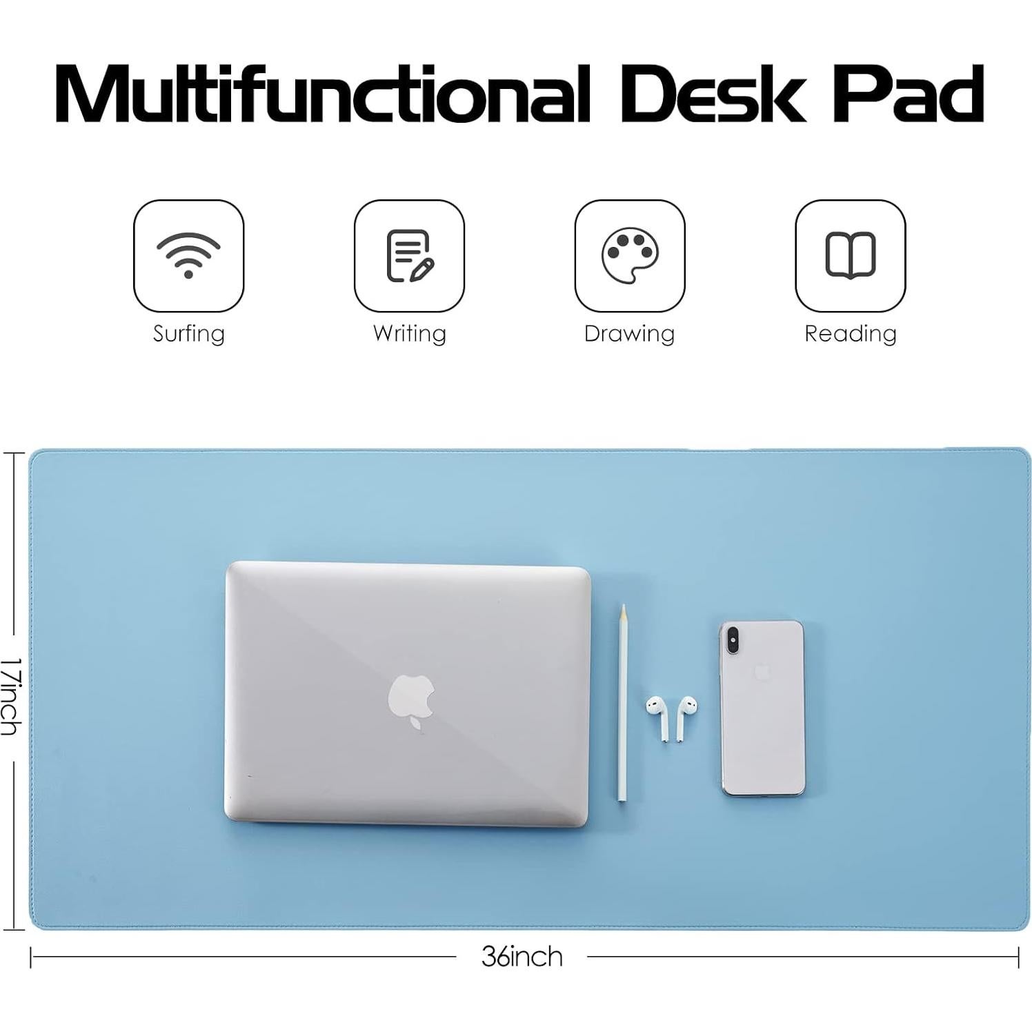 Alfombrilla de Escritorio Wolaile Azul Bebé 91.4x43.2 cm Antideslizante