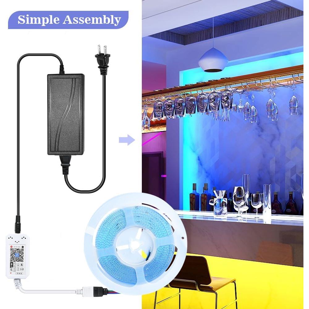 Tira LED RGB COB 5m INDARUN con control APP y música