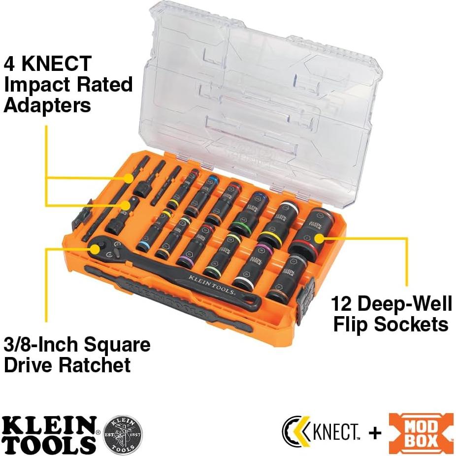 Juego de Enchufes de Impacto Klein Tools 65626, 18 Piezas