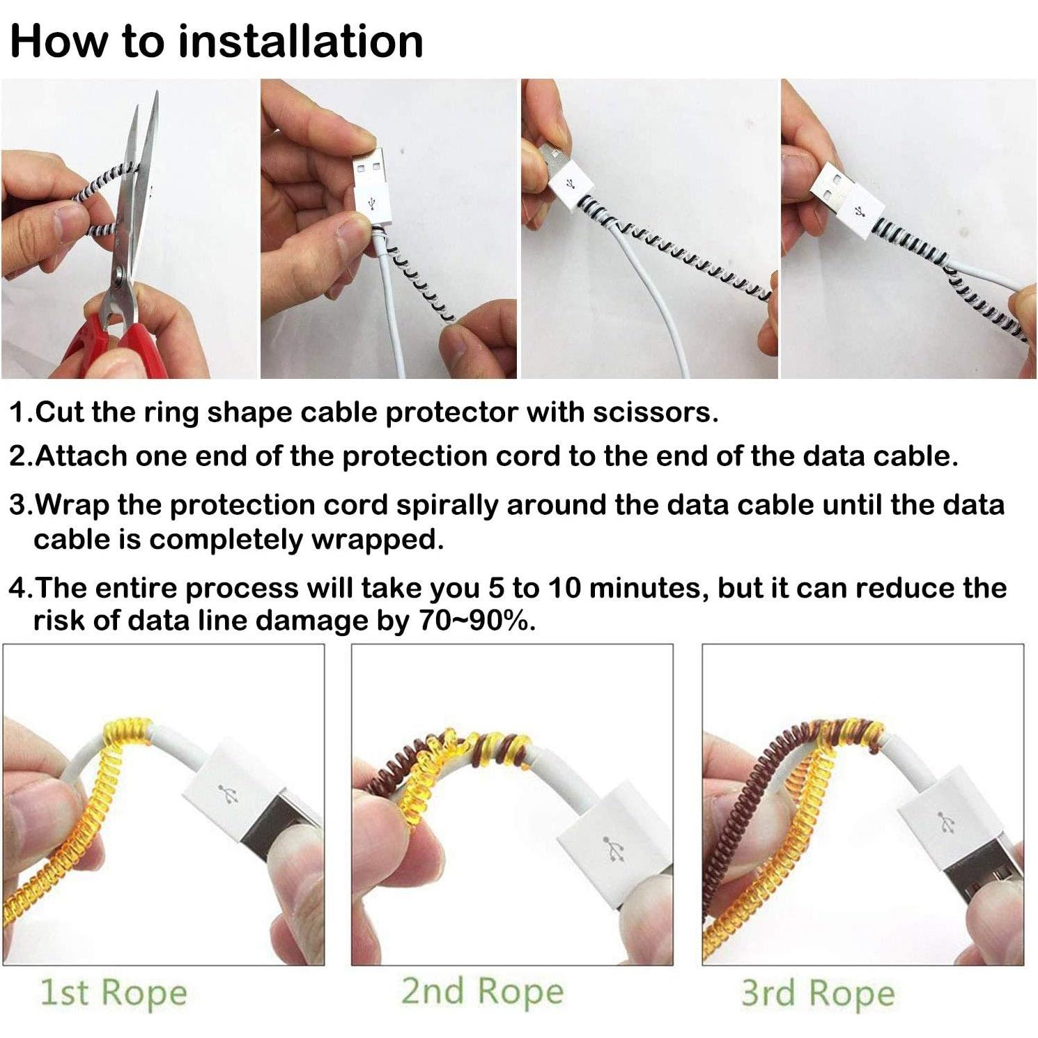 Protector de Cable Rancco 5 Piezas 140cm Multicolor