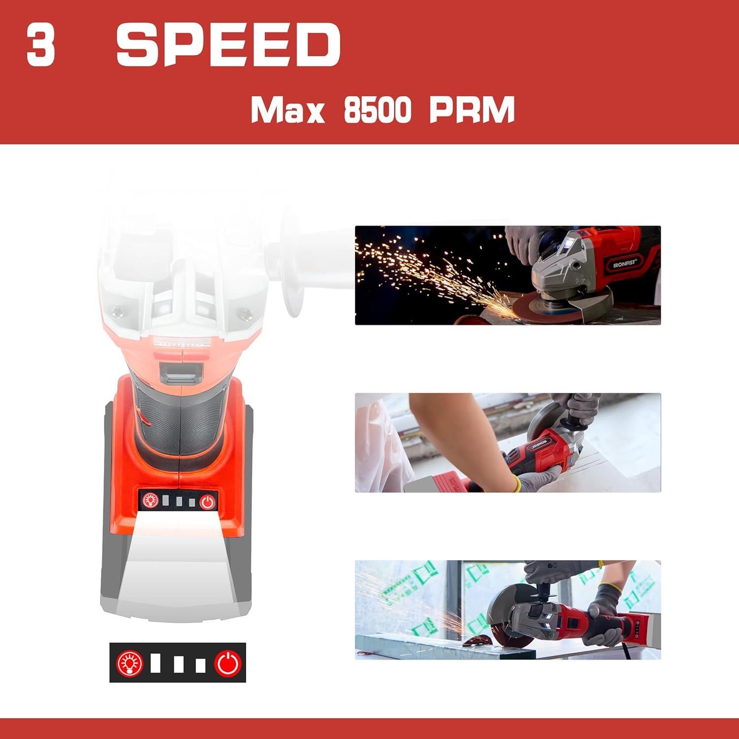 Molino Angular Sin Cable IRONFIST 18V Compatible Milwaukee