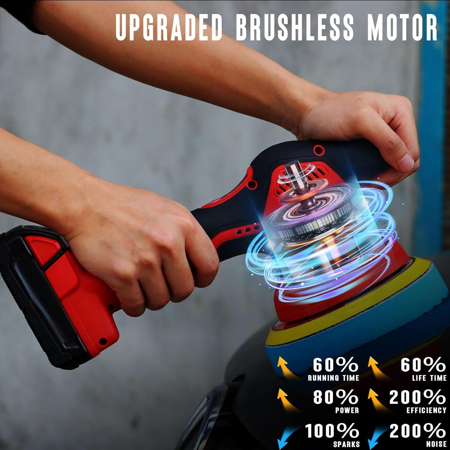 Pulidor Orbital Inalámbrico Alrigon 6" Compatible Milwaukee M18