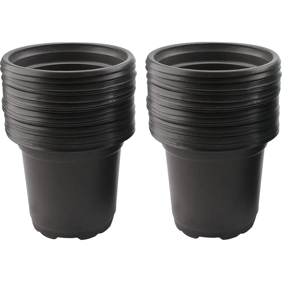 100 Macetas de Plástico Negras KINGLAKE 10.16 cm con Drenaje