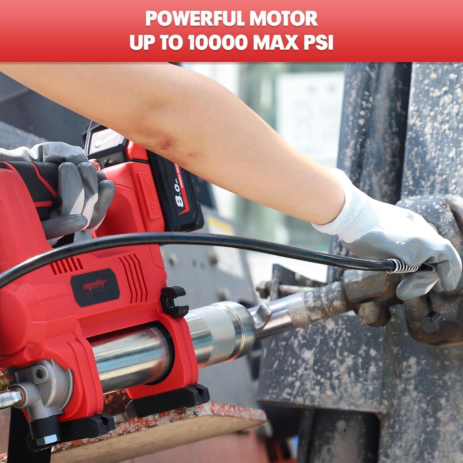 Pistola de Grasa Mellif 10,000 PSI 14 oz Compatible Milwaukee