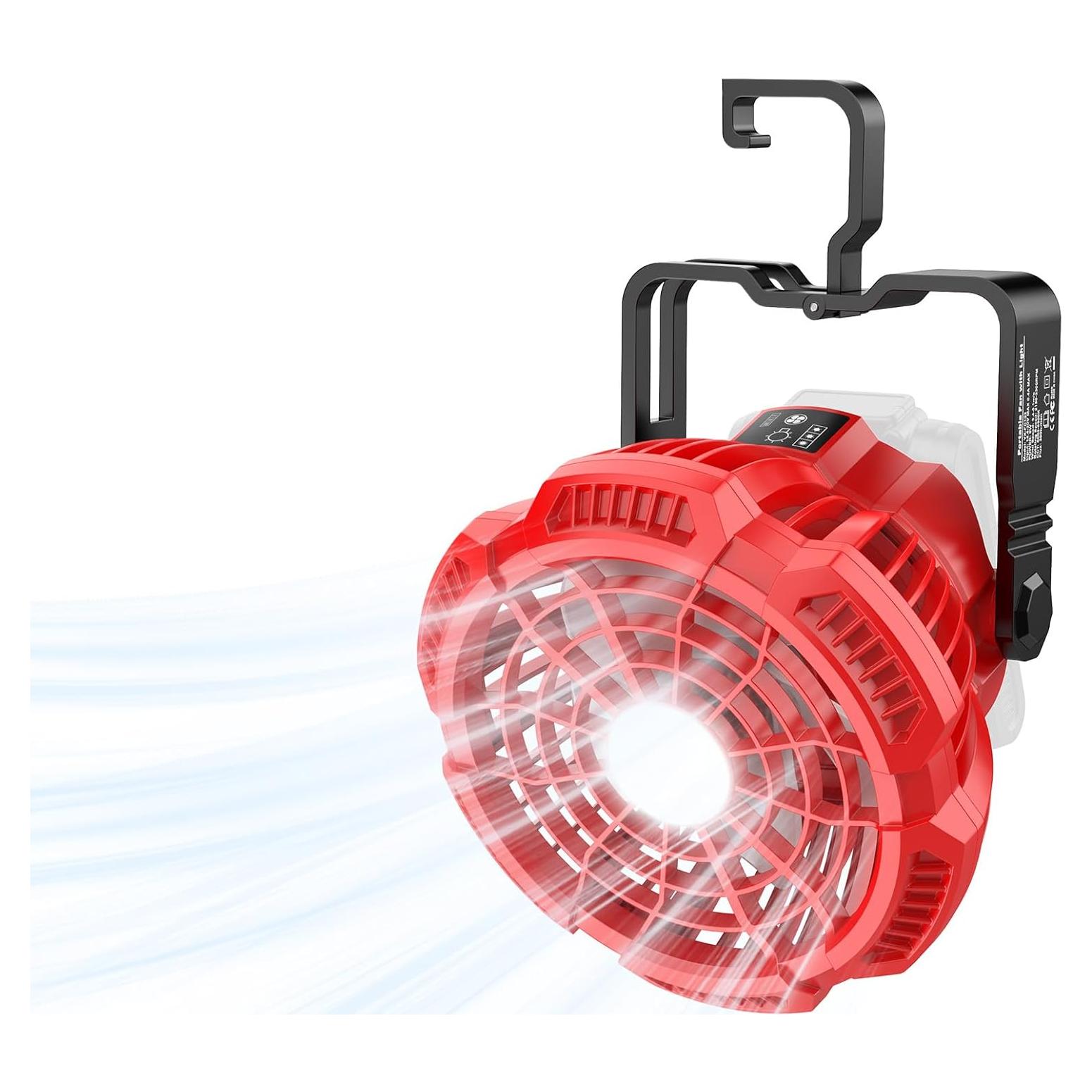 Ventilador Portátil PropeLannt 18V con Luz LED y 3 Velocidades