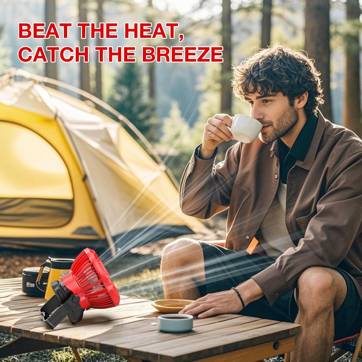 Ventilador Portátil PropeLannt 18V con Luz LED y 3 Velocidades