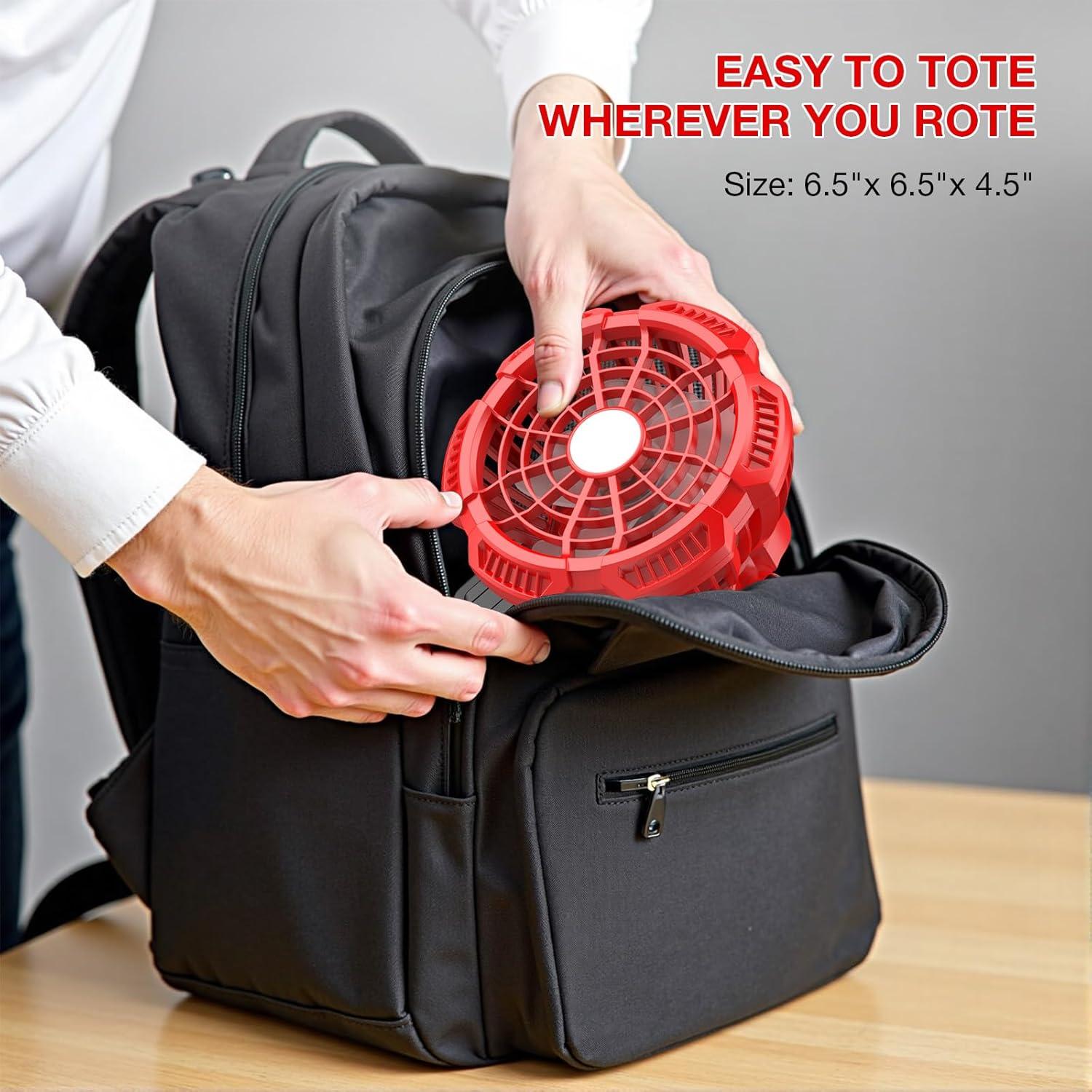 Ventilador Portátil PropeLannt 18V con Luz LED y 3 Velocidades