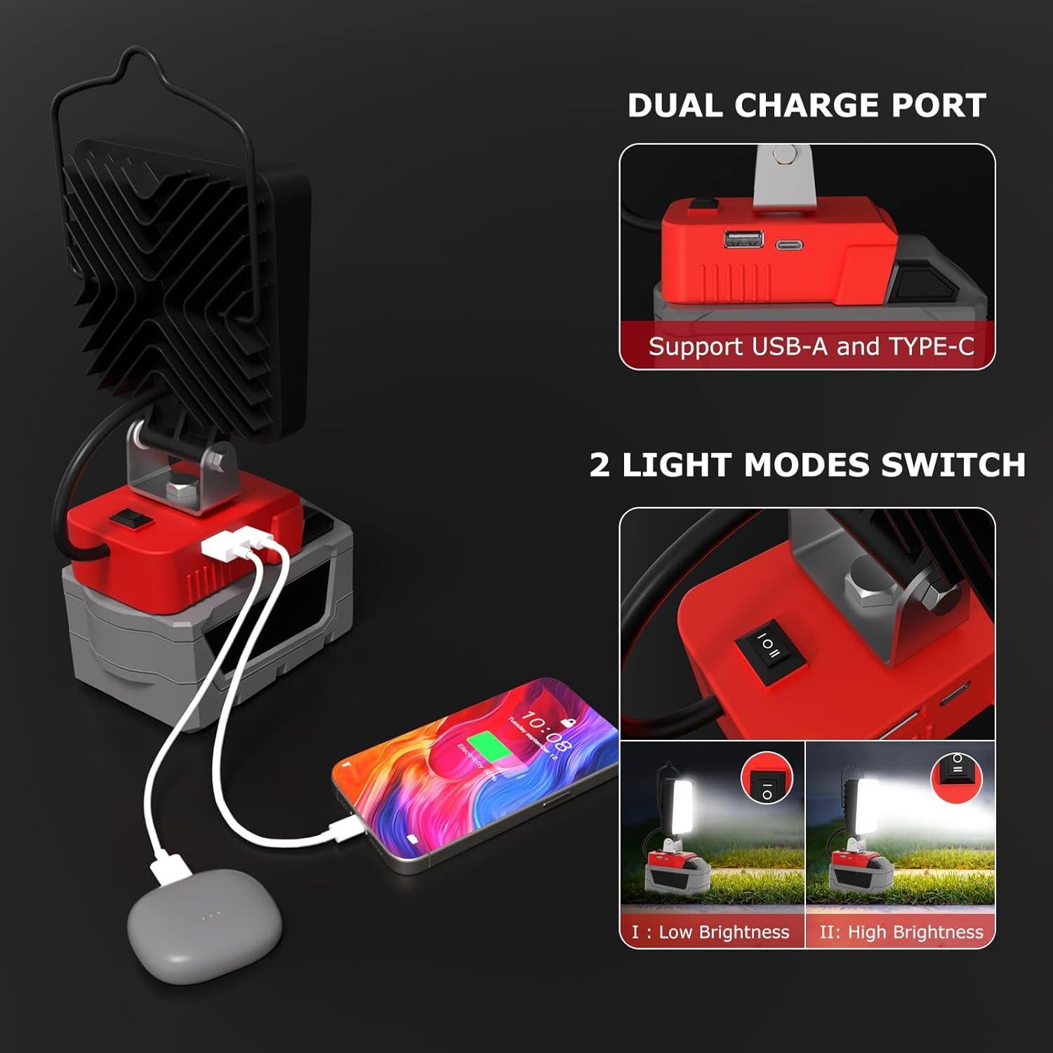 Luz de Trabajo LED Inalámbrica LANKA 90W 10000LM 2 Pcs