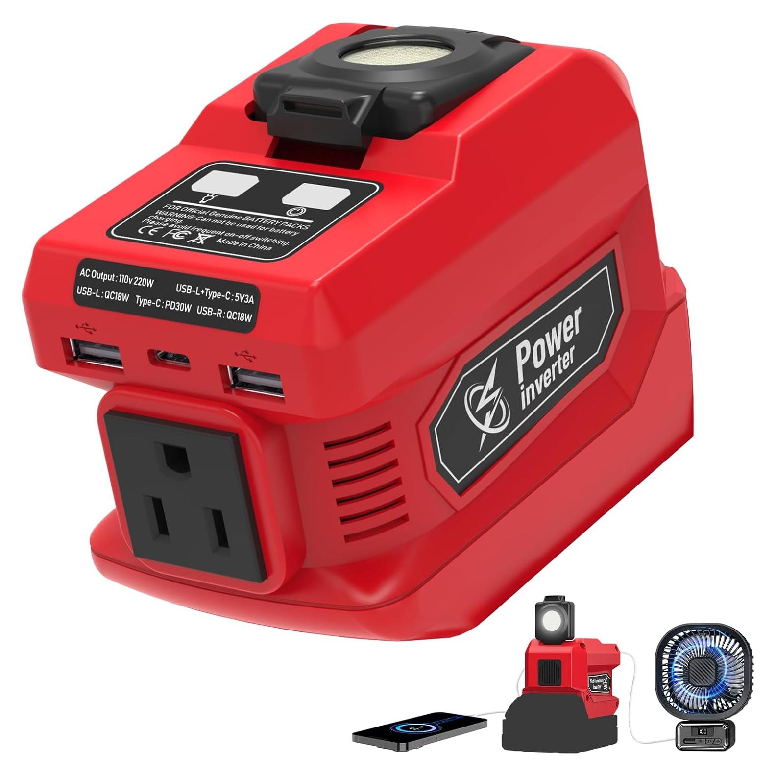 Inversor de Potencia 220W Mightrench para Batería Milwaukee 18V