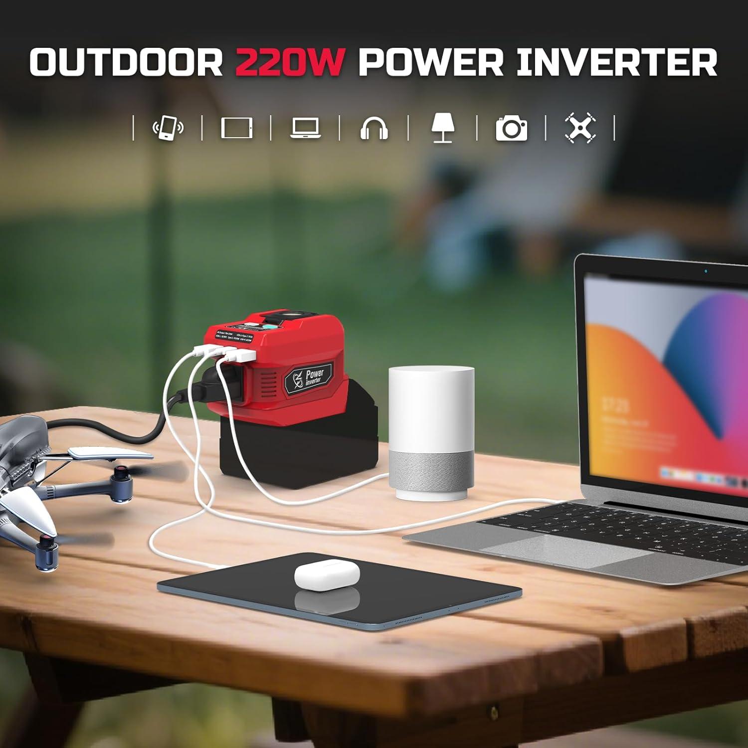 Inversor de Potencia 220W Mightrench para Batería Milwaukee 18V