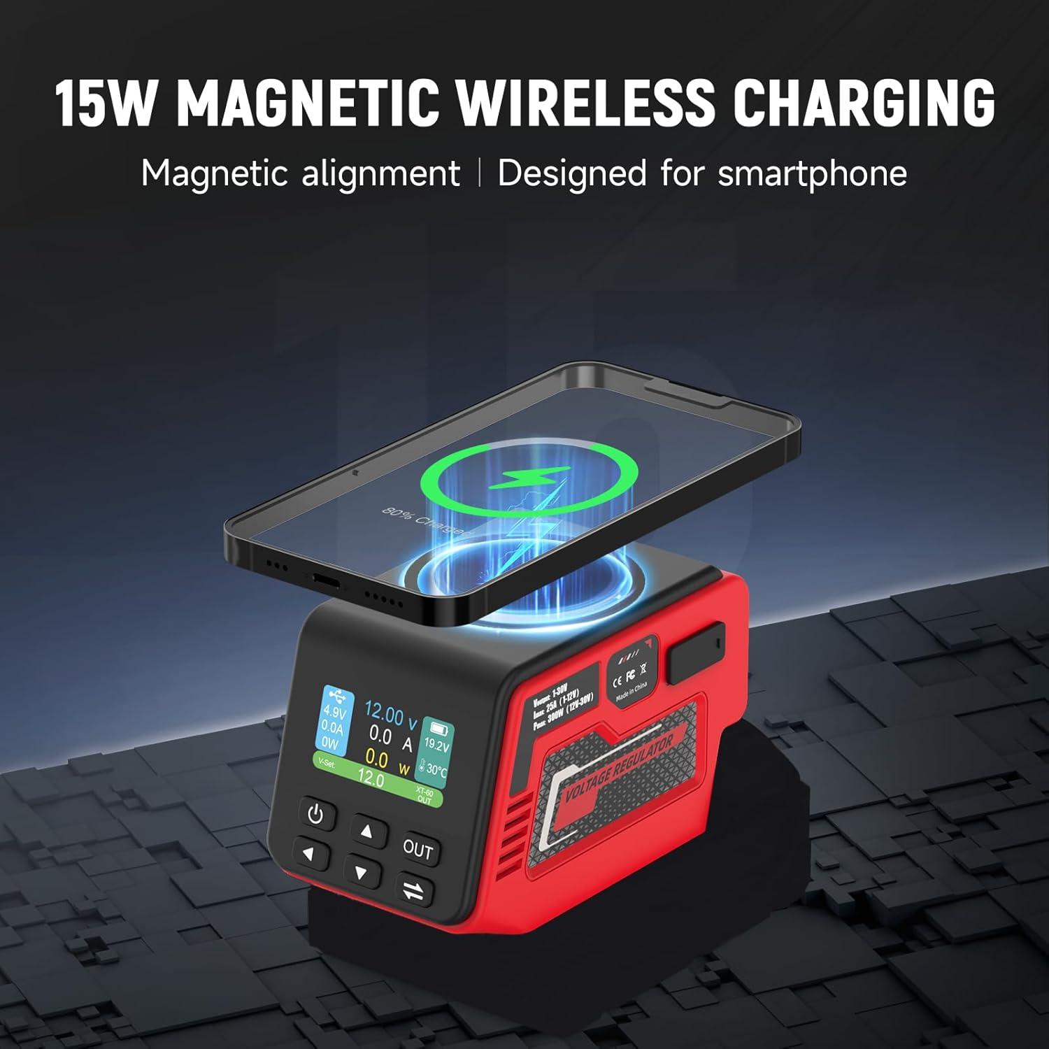 Regulador de Voltaje DC Ajustable Kzreect 1-30V 300W USB-C