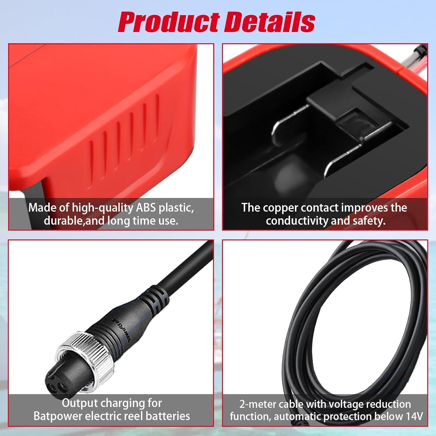 Adaptador de Batería YNDZ para Carrete de Pesca Eléctrico 18V