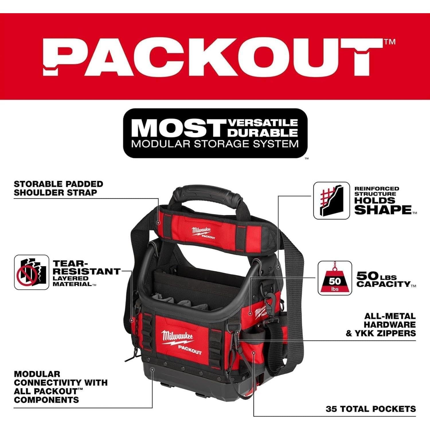 Bolsa de Herramientas Milwaukee PACKOUT 10" Estructurada