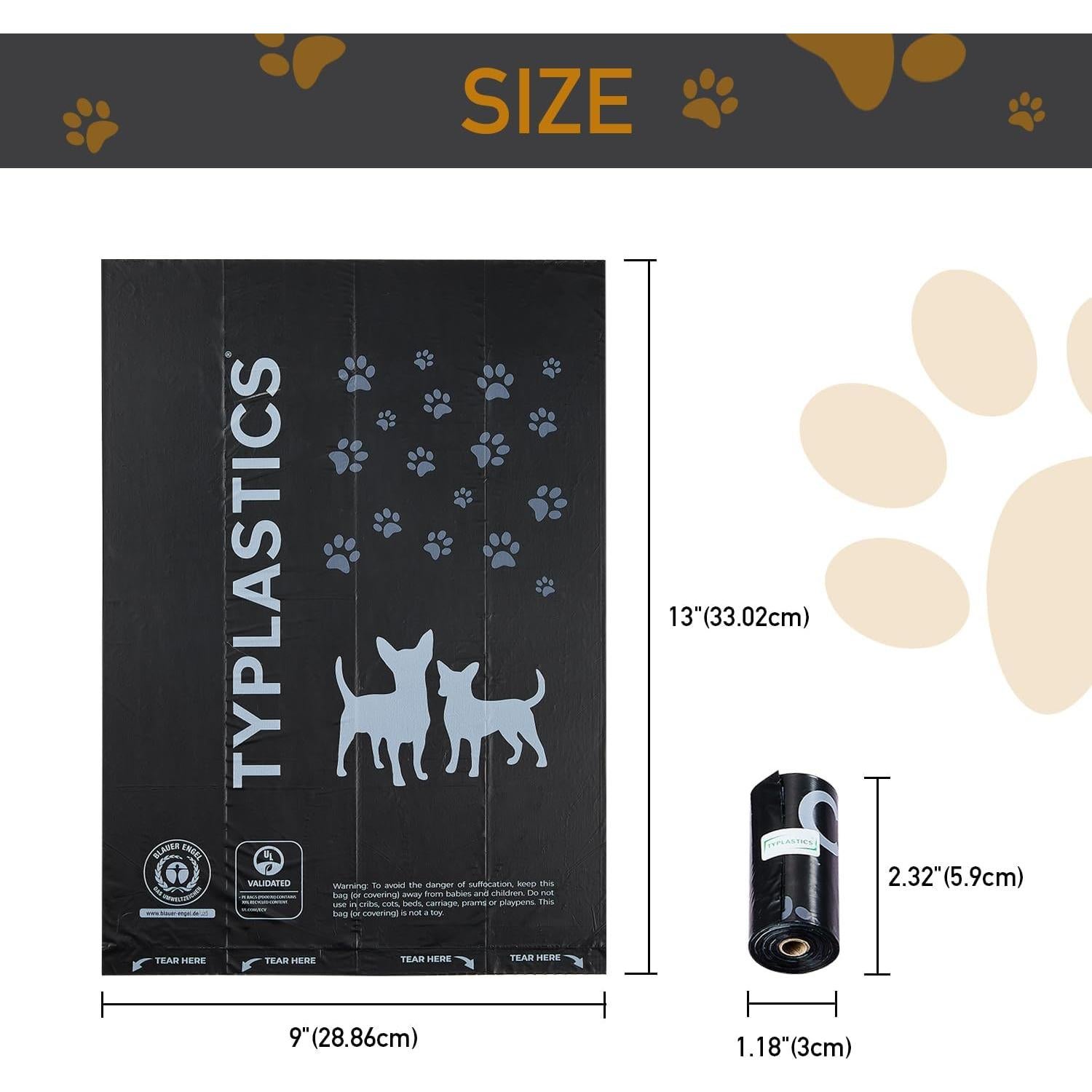Bolsas de Desechos para Perros Typlastics 360 Unidades Sin Fragancia