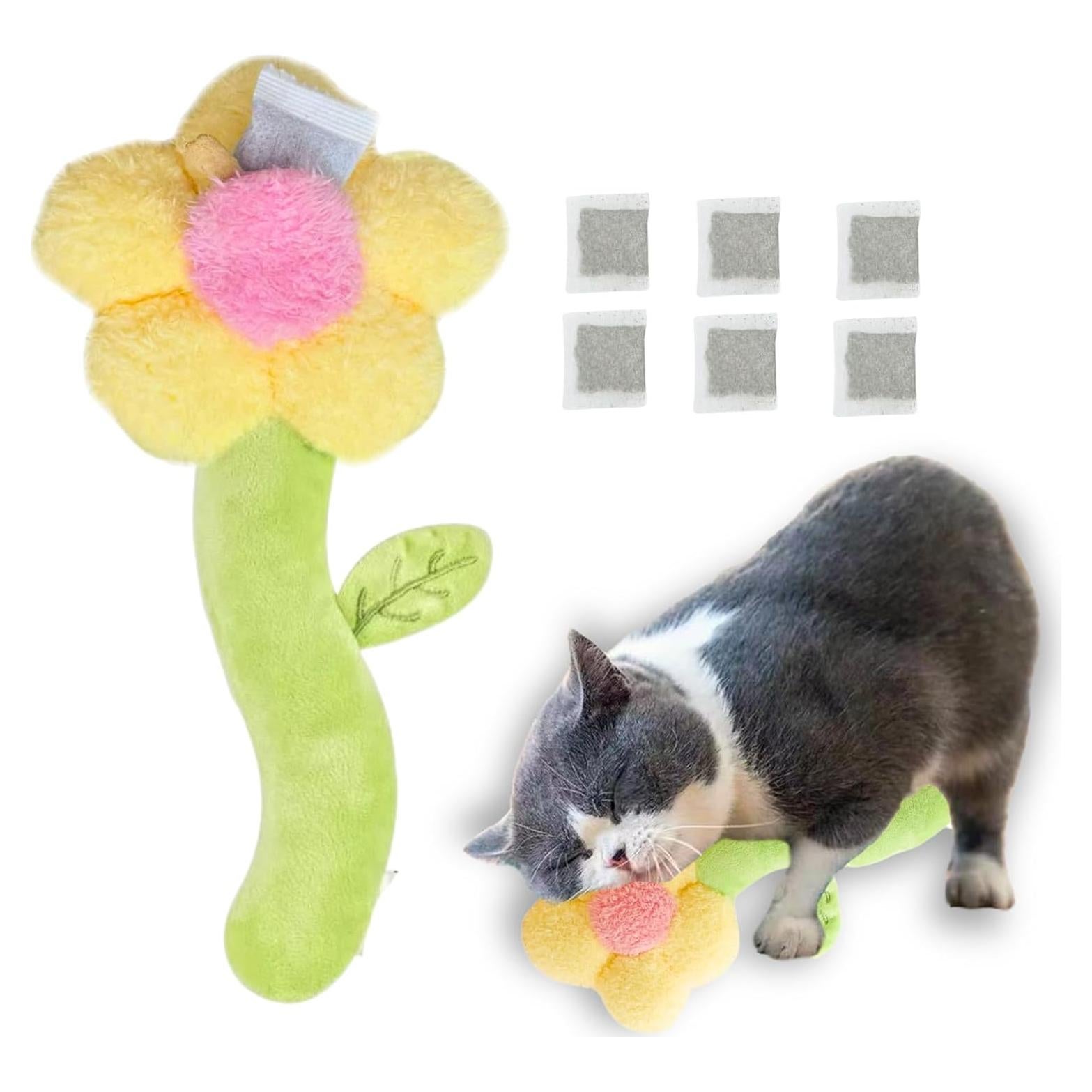 Juguete Interactivo para Gatos CECE PAW Flor con Hierba Gatera