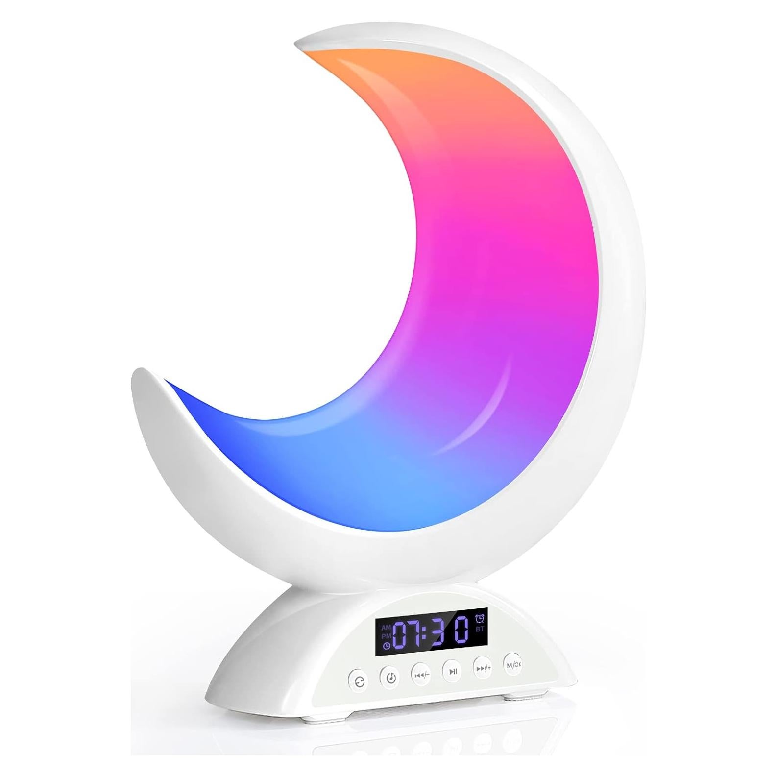 Lámpara de Mesa Touch BRNEWO K6 con Reloj y Luz RGB