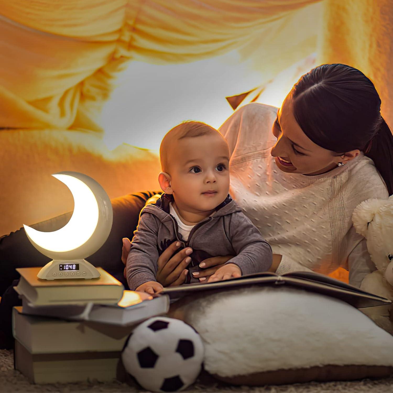 Lámpara de Mesa Touch BRNEWO K6 con Reloj y Luz RGB