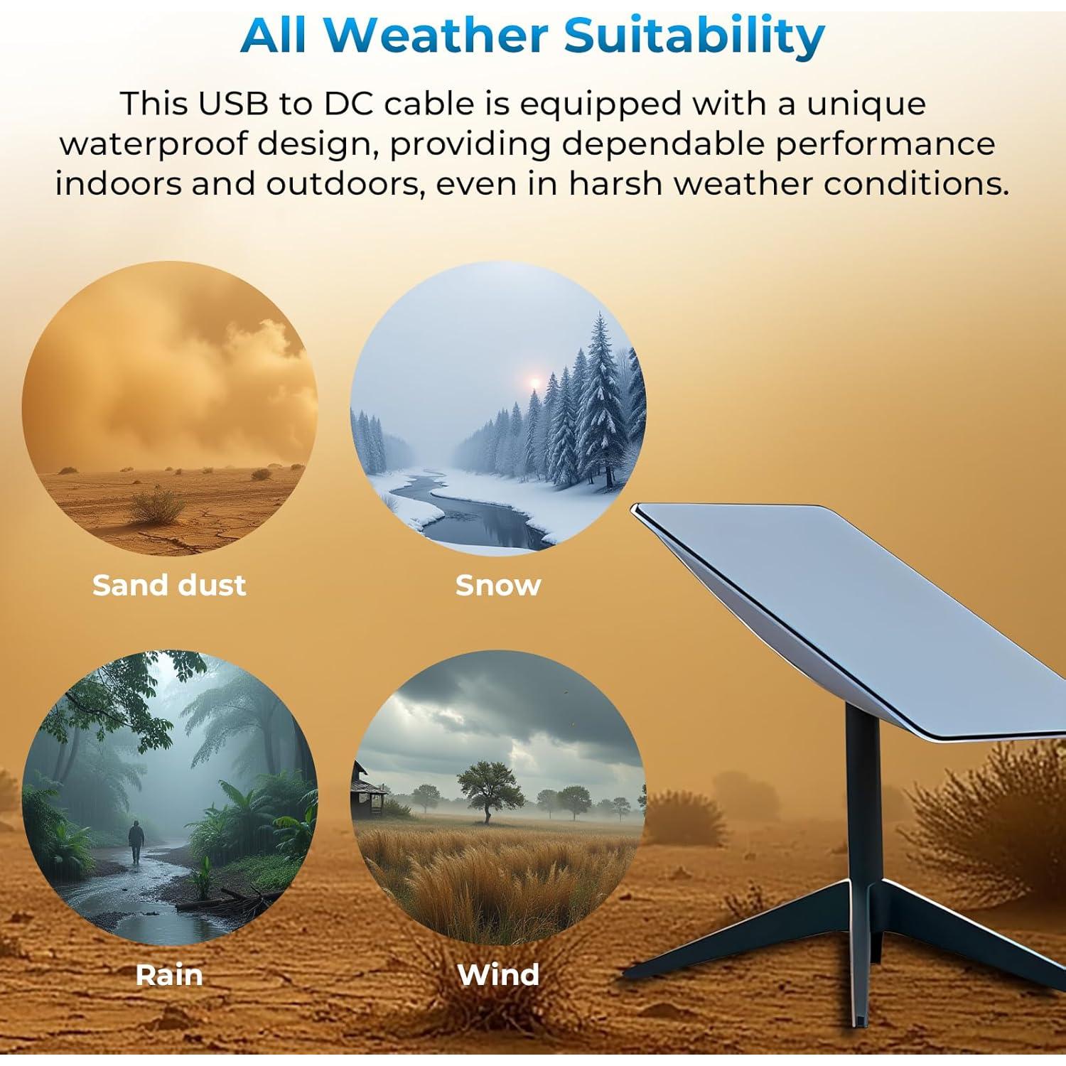 Cable de Alimentación USB-C a DC Mini Starlink 2M RONGWEIDA