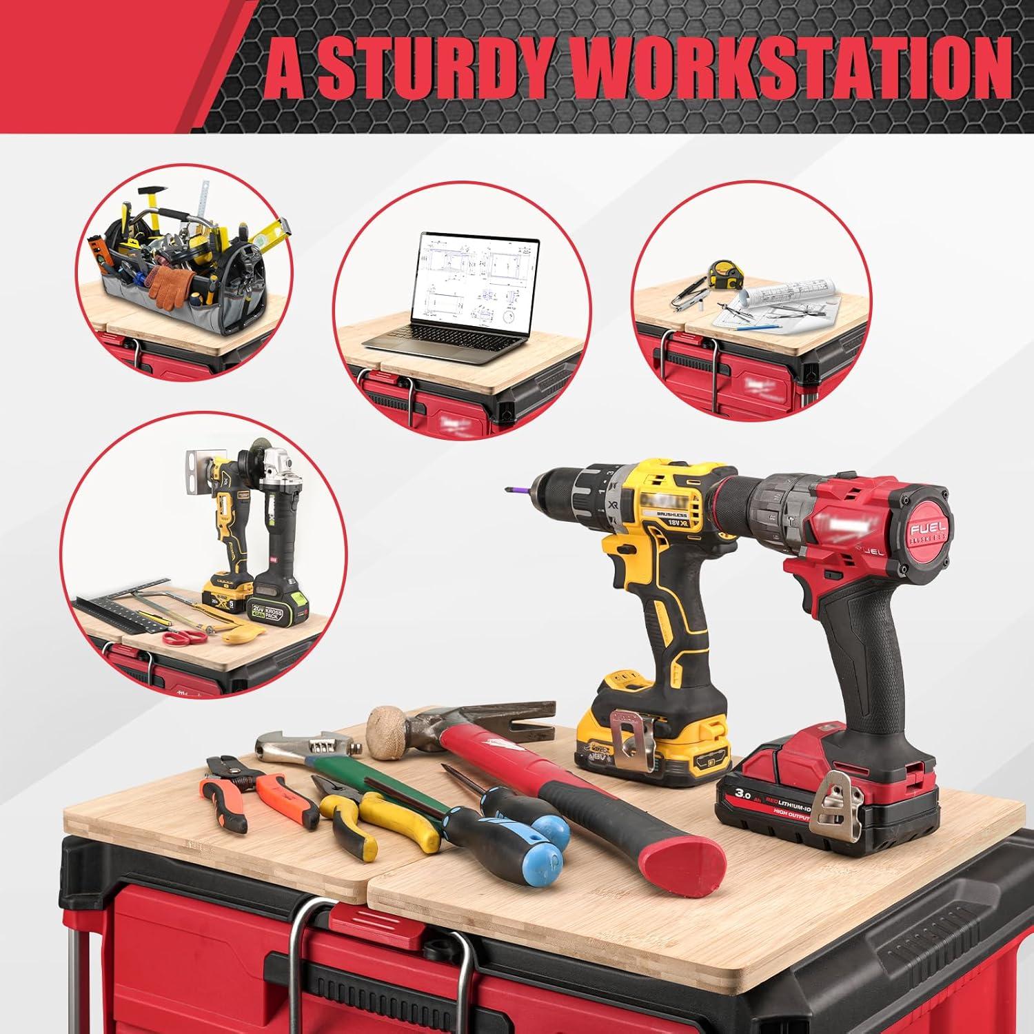 Mesa de trabajo portátil BPOPO para caja Milwaukee Packout - 2 unidades