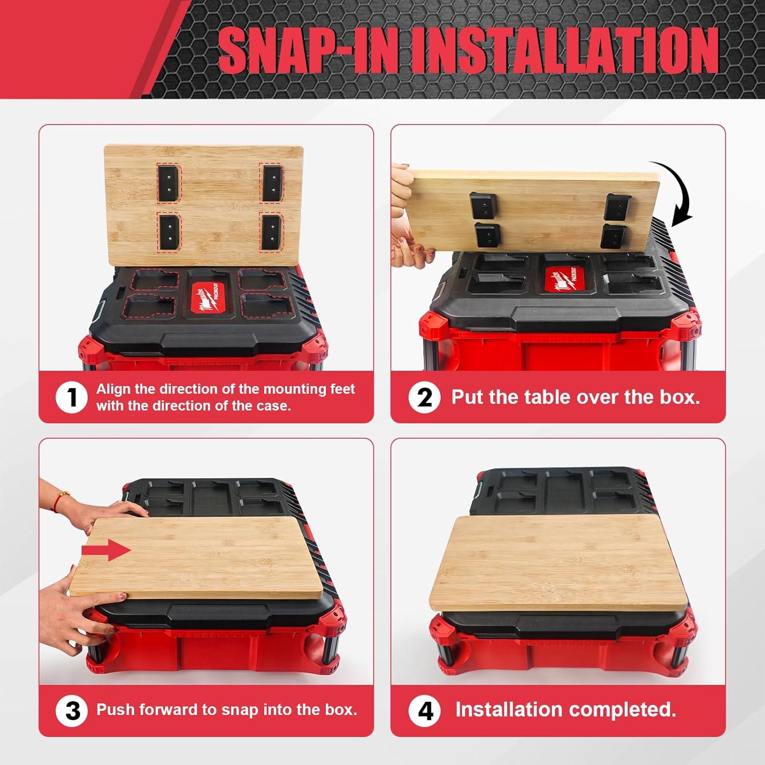 Mesa de trabajo portátil BPOPO para caja Milwaukee Packout - 2 unidades